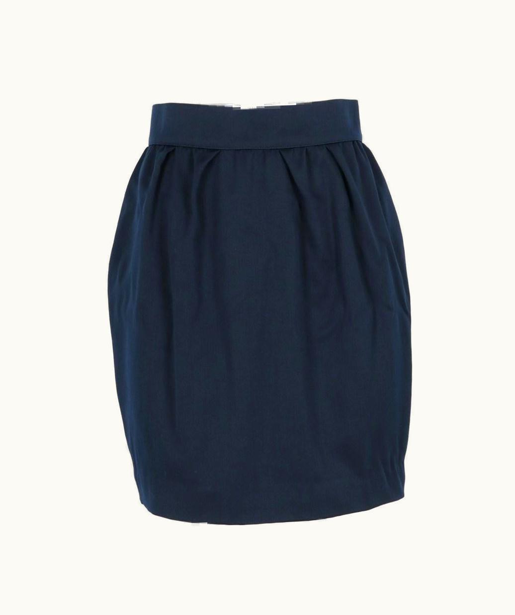 Mugler 1980s Thierry Mugler Blue Wool Skirt With Waist Dart