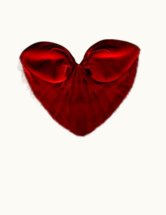 Mugler Thierry Mugler Corset Top WS/S Red Velvet Heart Bustier, C.1990s