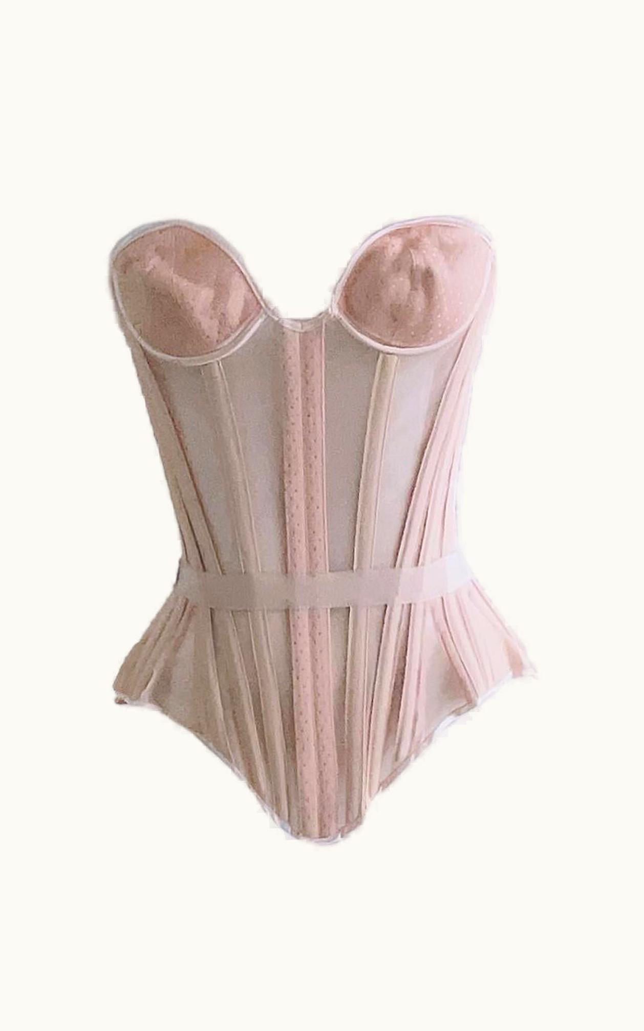 Mugler Sensational Iconic Corset Mister Pearl For Thierry Mugler Semi Sheer Bodice