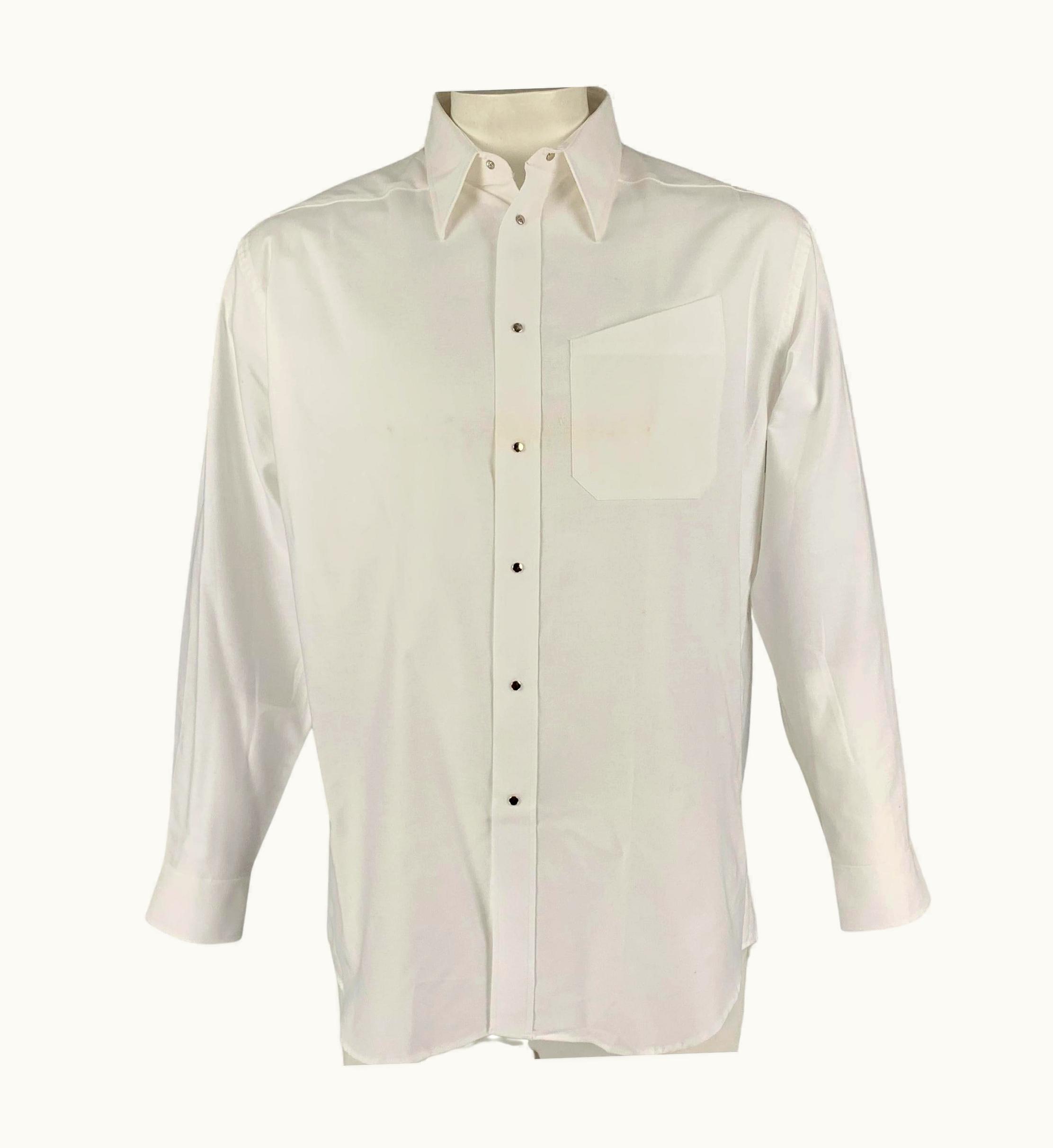 Mugler Thierry Mugler White Cotton Snaps Long Sleeve Shirt Regular Price