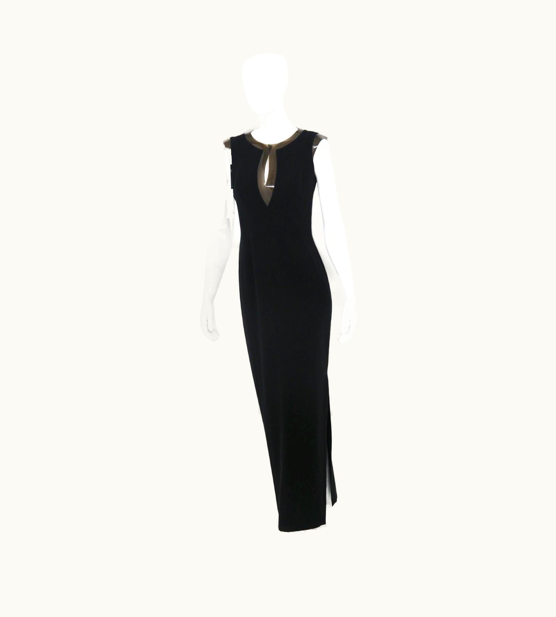 Mugler Mugler Vintage Long Cocktail Dress With Distinctive Neckline