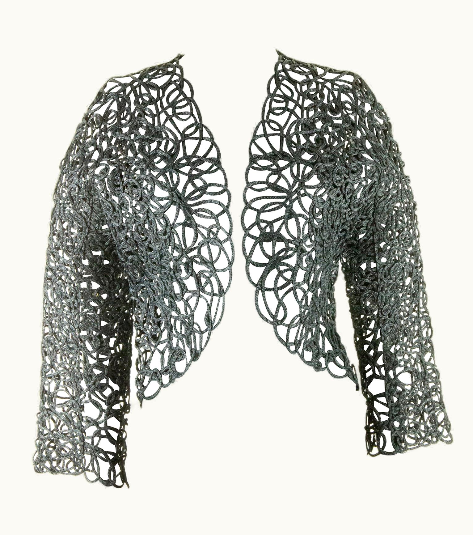 Mugler 1980' Thierry Mugler Black Cord Jacket