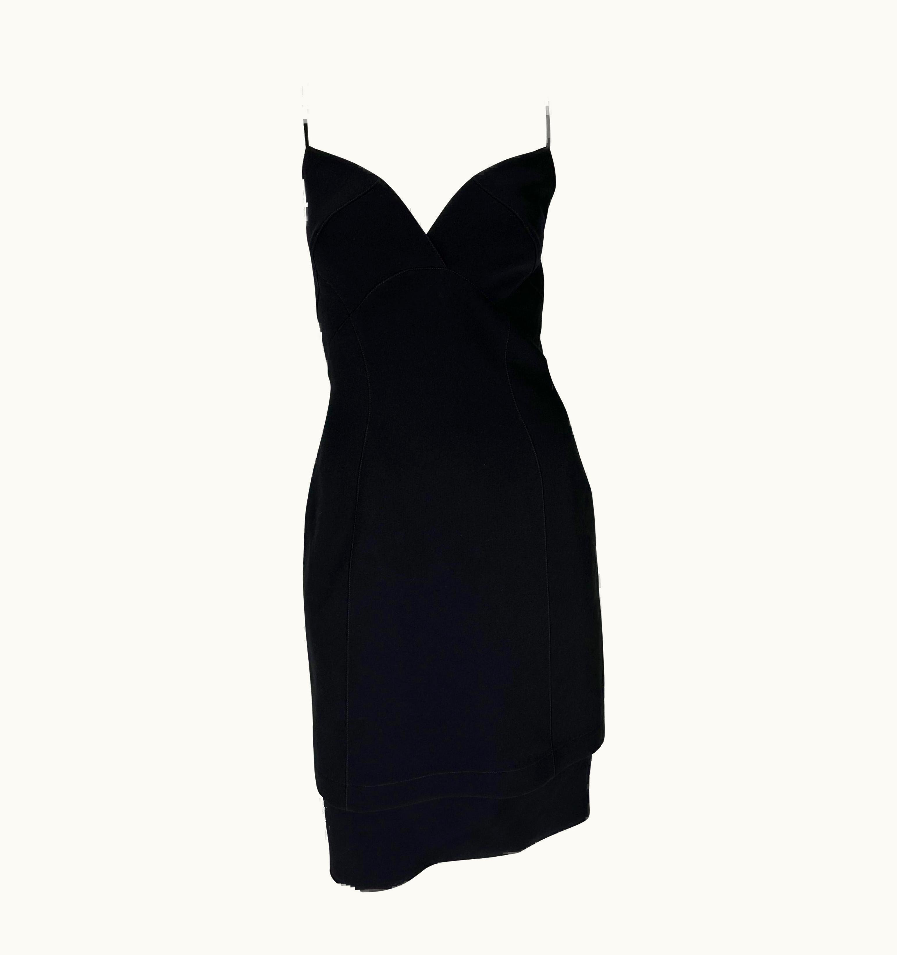 Mugler 1990s Thierry Mugler Tiered Bodycon Little Black Dress