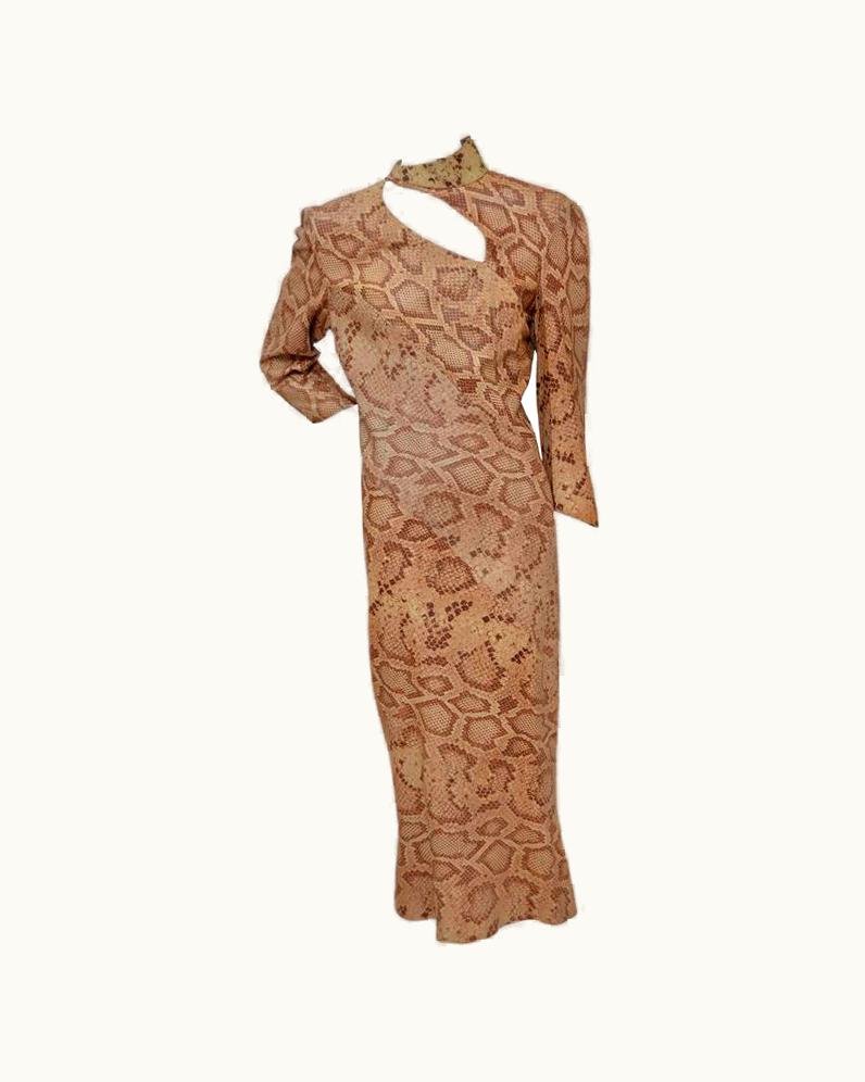 Mugler Thierry Mugler 1983 Snake Print Dress Photographed By Claus Wickrath