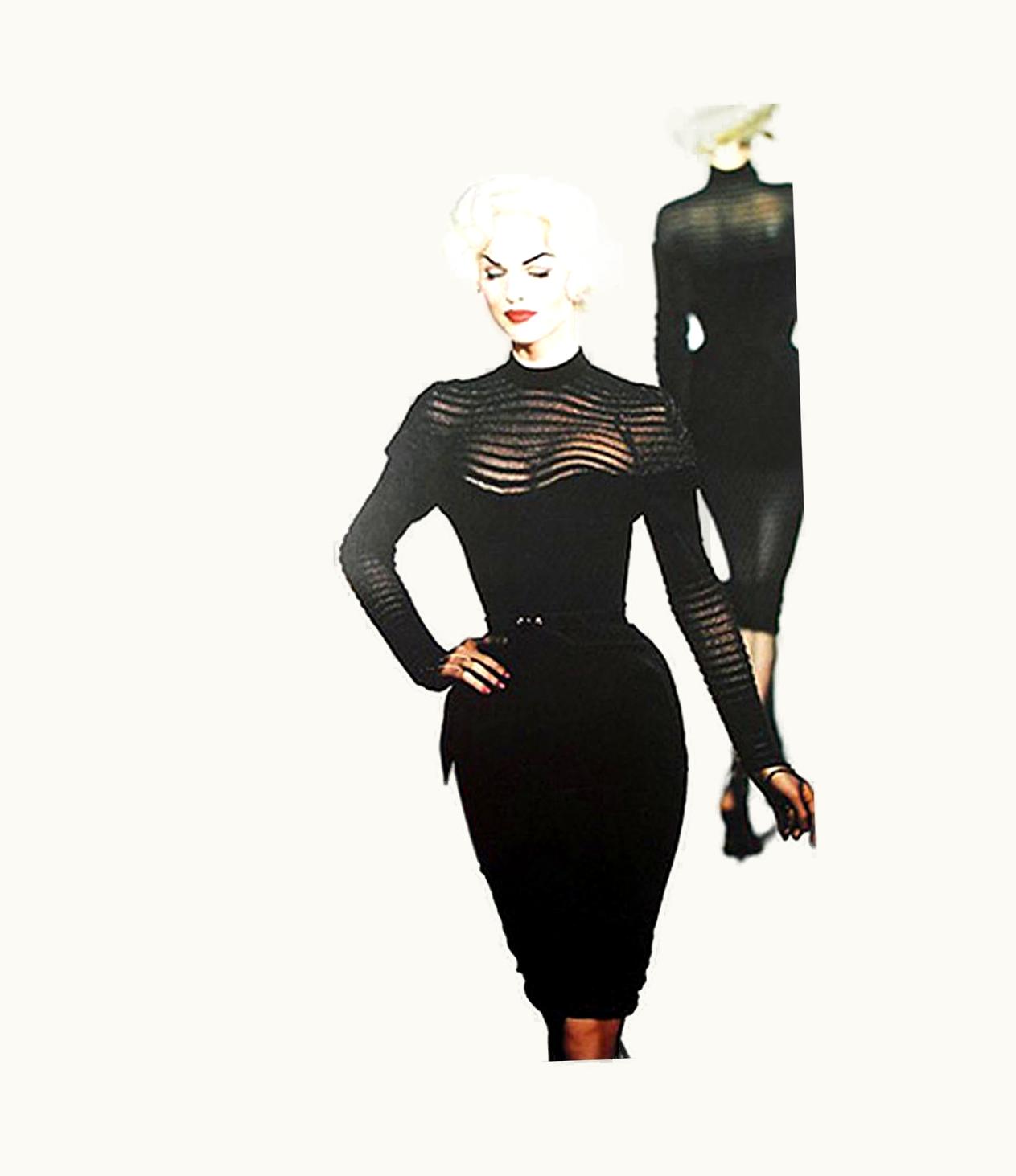 Mugler Thierry Mugler Dramatic Iconic Siren Velvet Dress In Galaxy Book Collectors!