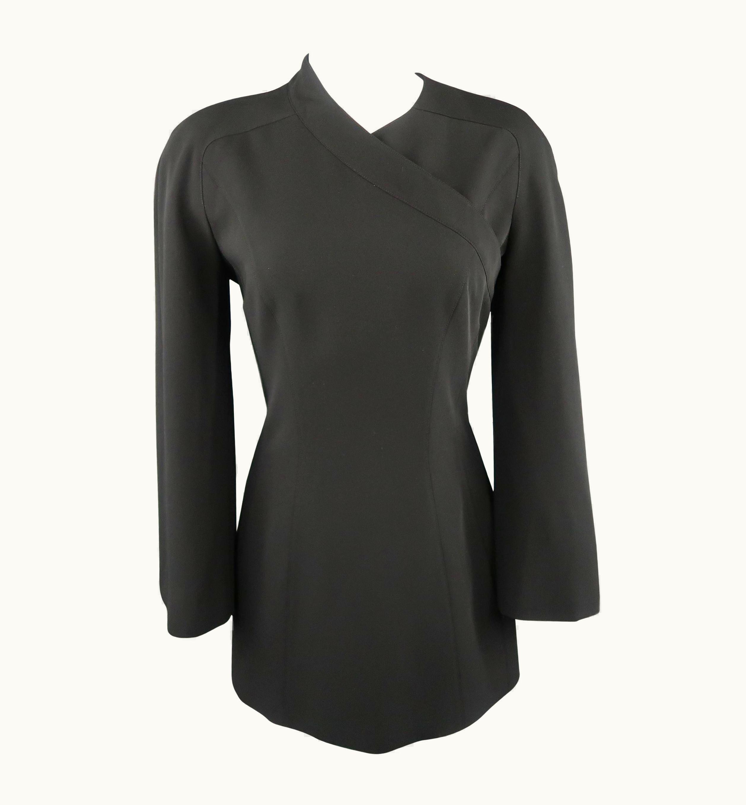 Mugler Mugler Snap Off Long Sleeve Mini Cocktail Dress