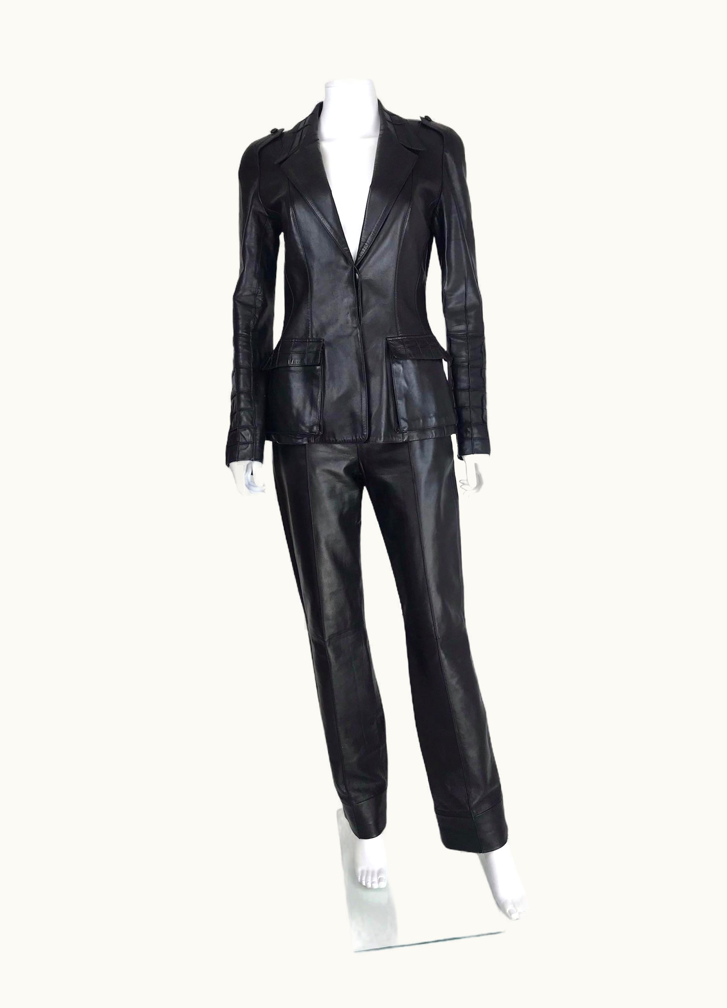 Mugler 2000' Thierry Mugler Leather Set Matrix Style S/Sm