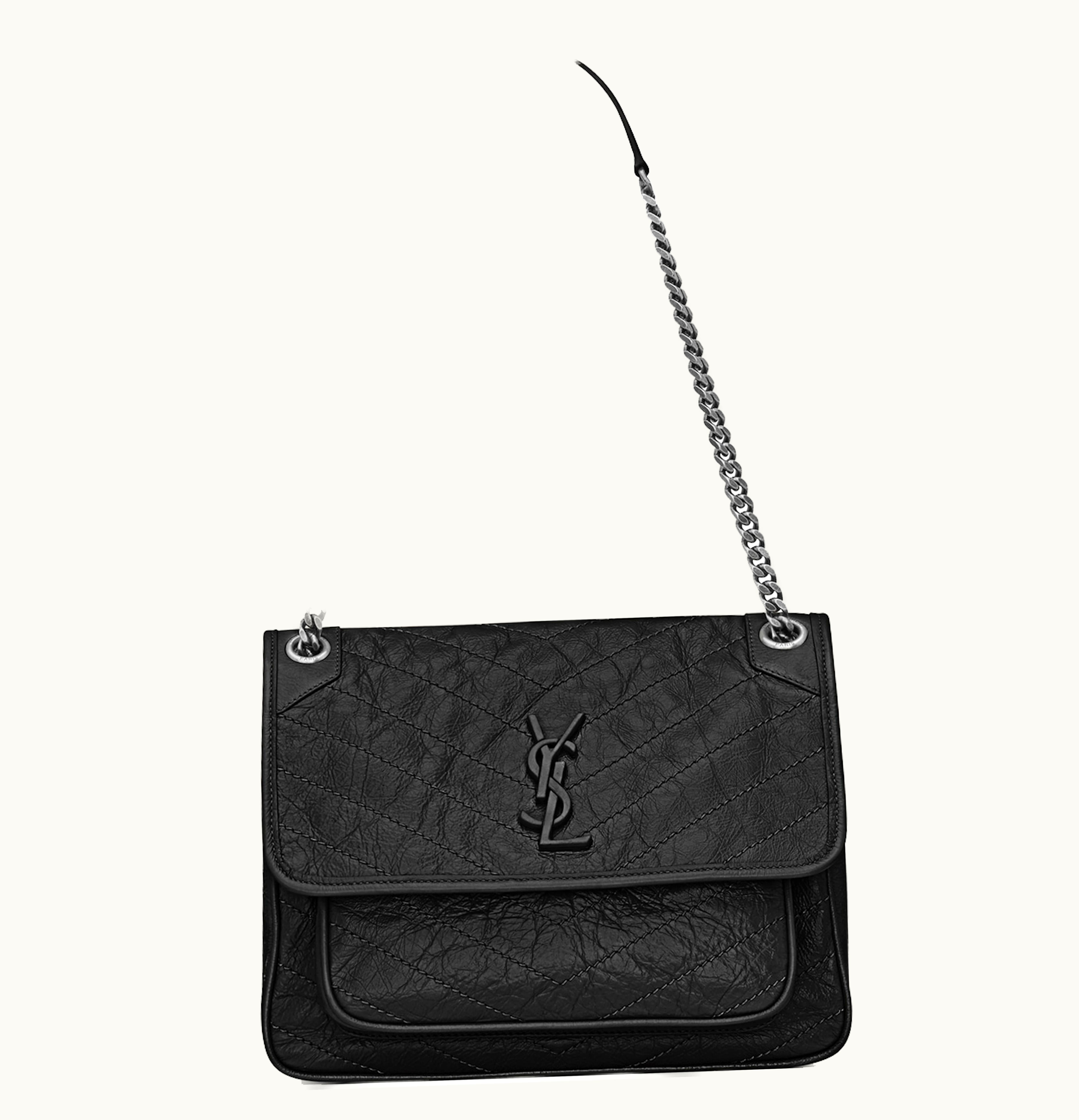 Saint Laurent Saint Laurent Niki Vintage Leather Medium Black