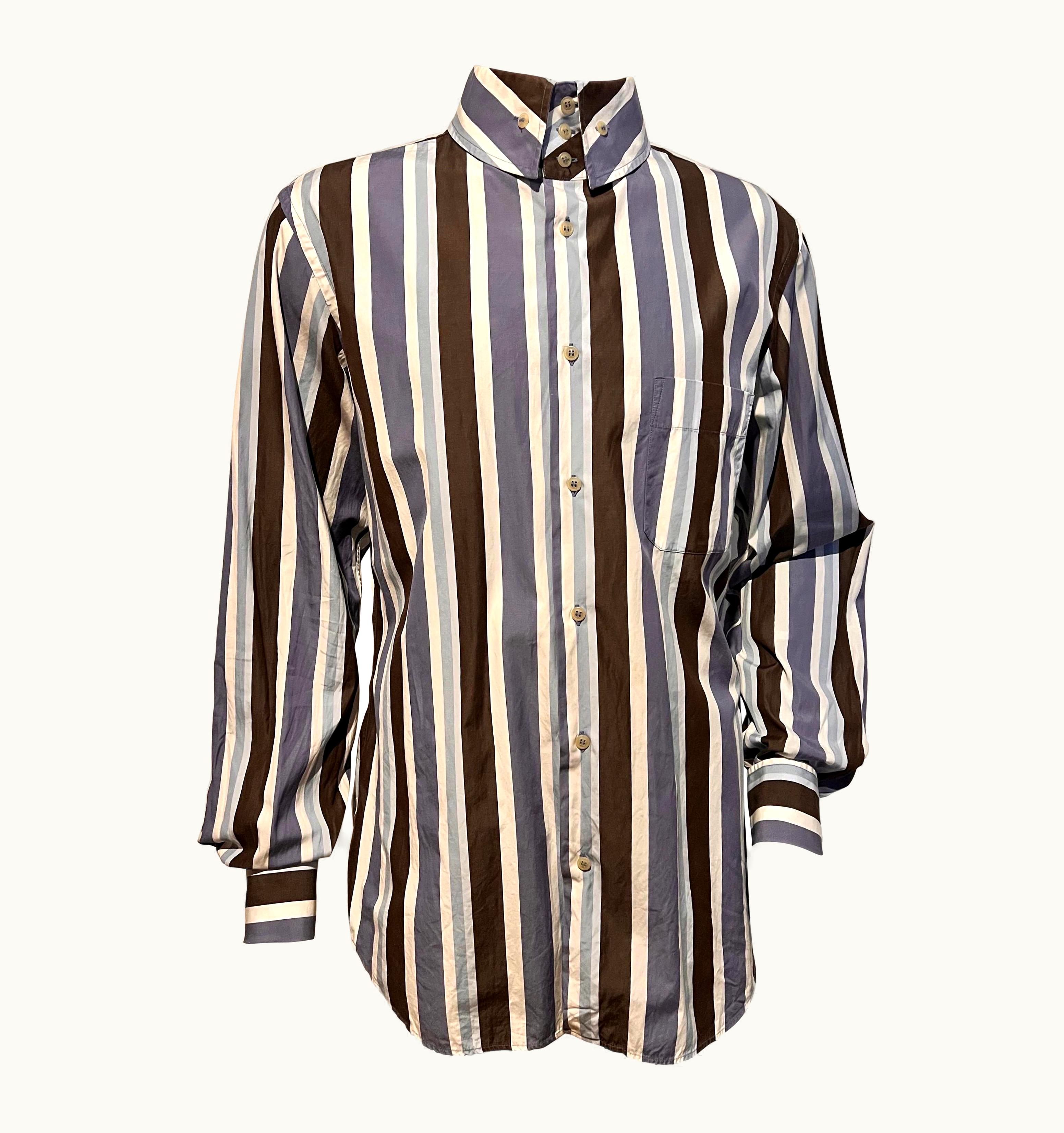 Vivienne Westwood Vintage Vivienne Westwood Man Striped Shirt With Oversized Collar