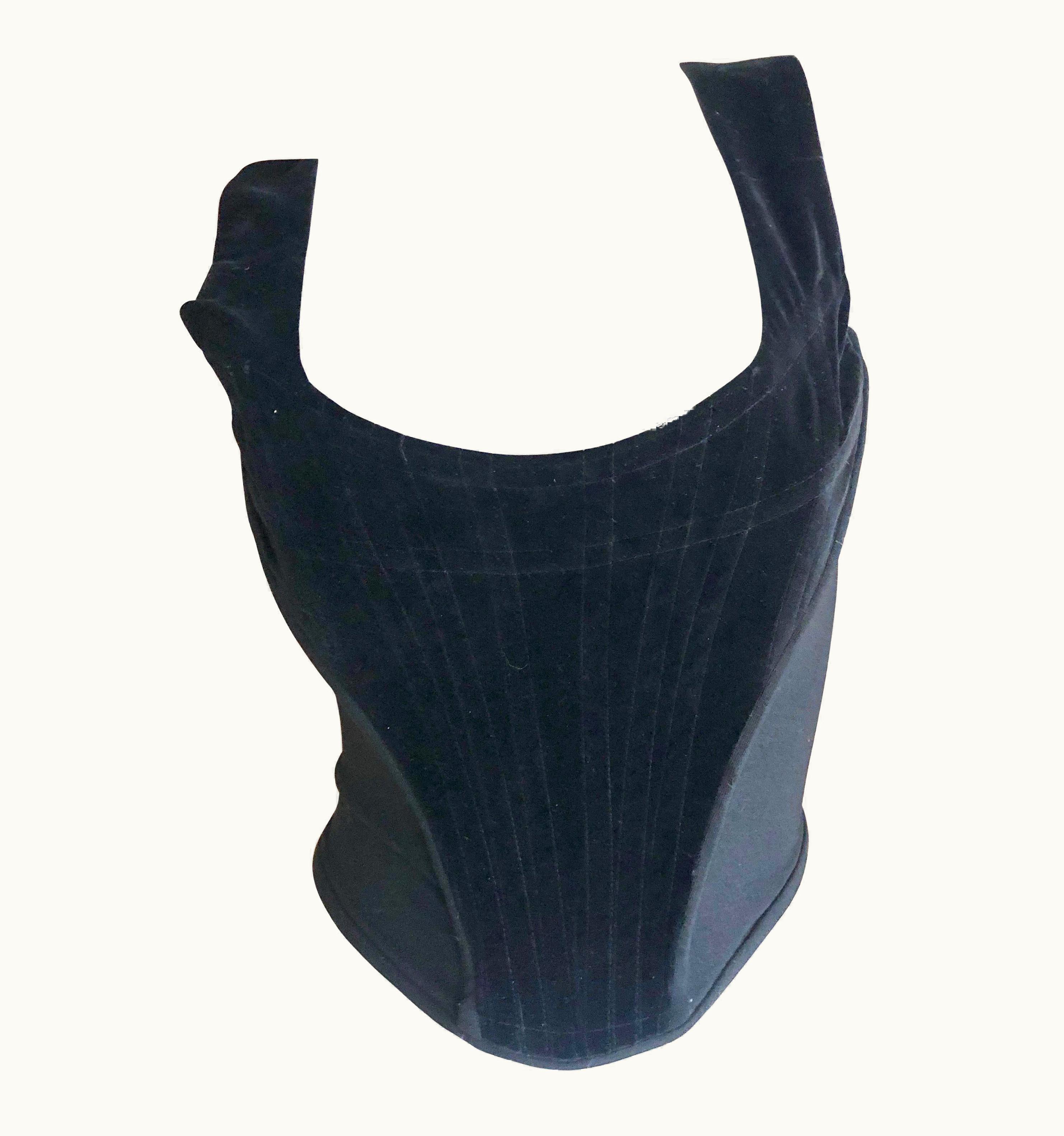 Vivienne Westwood Vivienne Westwood Gold Label Vintage Velvet Trimmed Corset Top 12 Uk