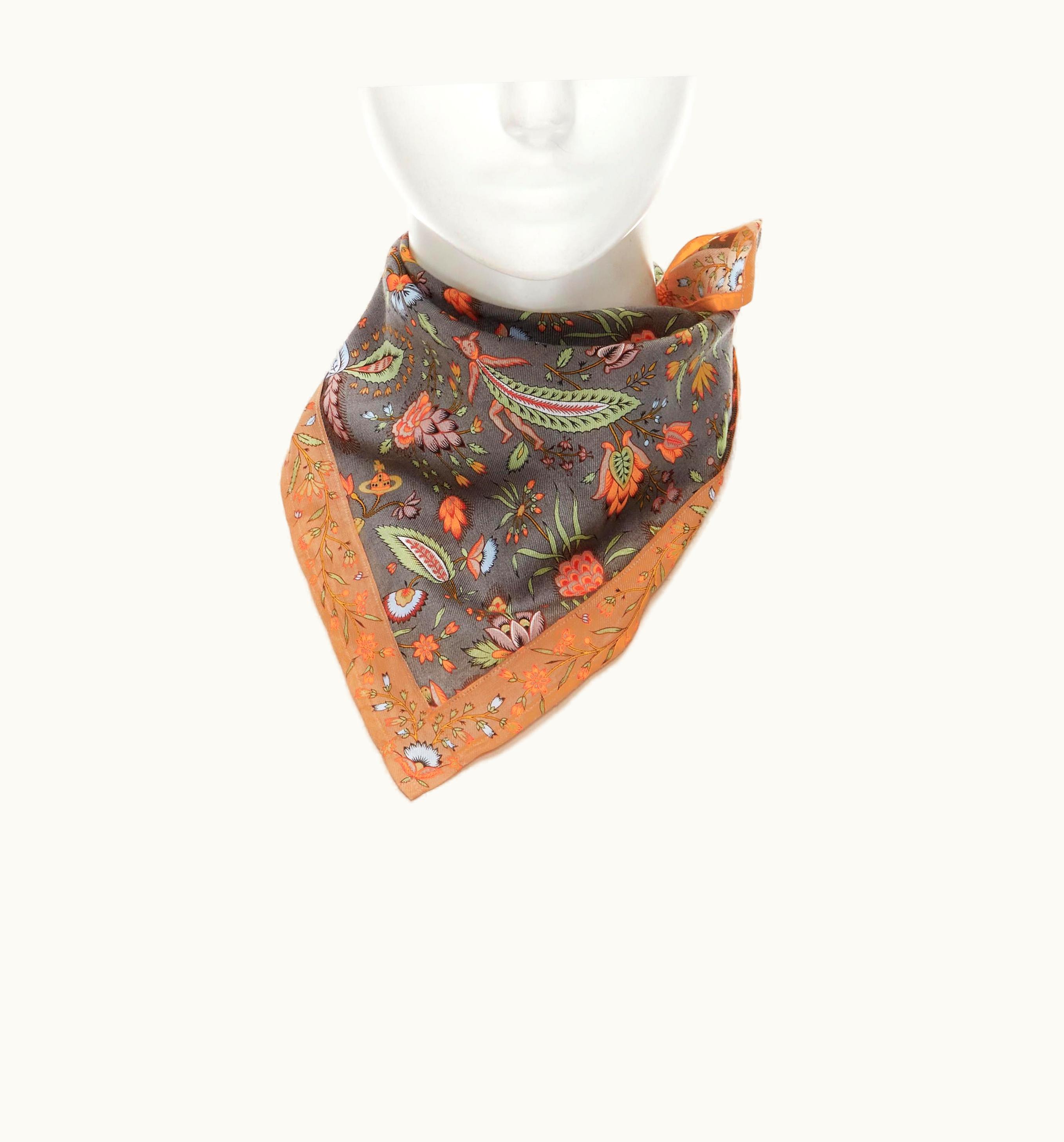 Vivienne Westwood Vivienne Westwood Orb Logo Mythical Creatures Floral Handkerchief Neckscarf