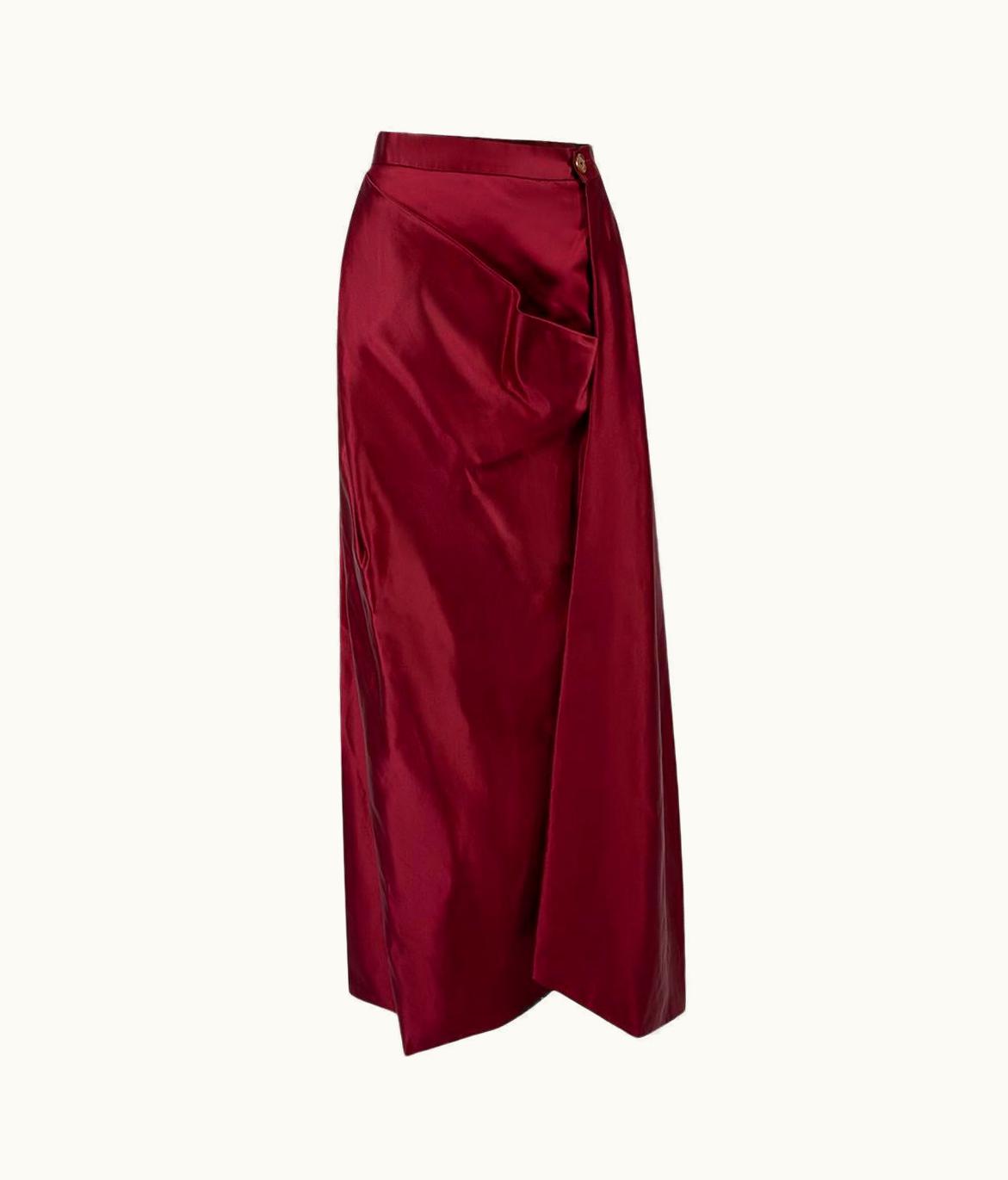 Vivienne Westwood Vivienne Westwood Women' Maroon Silk High Waist Maxi Skirt