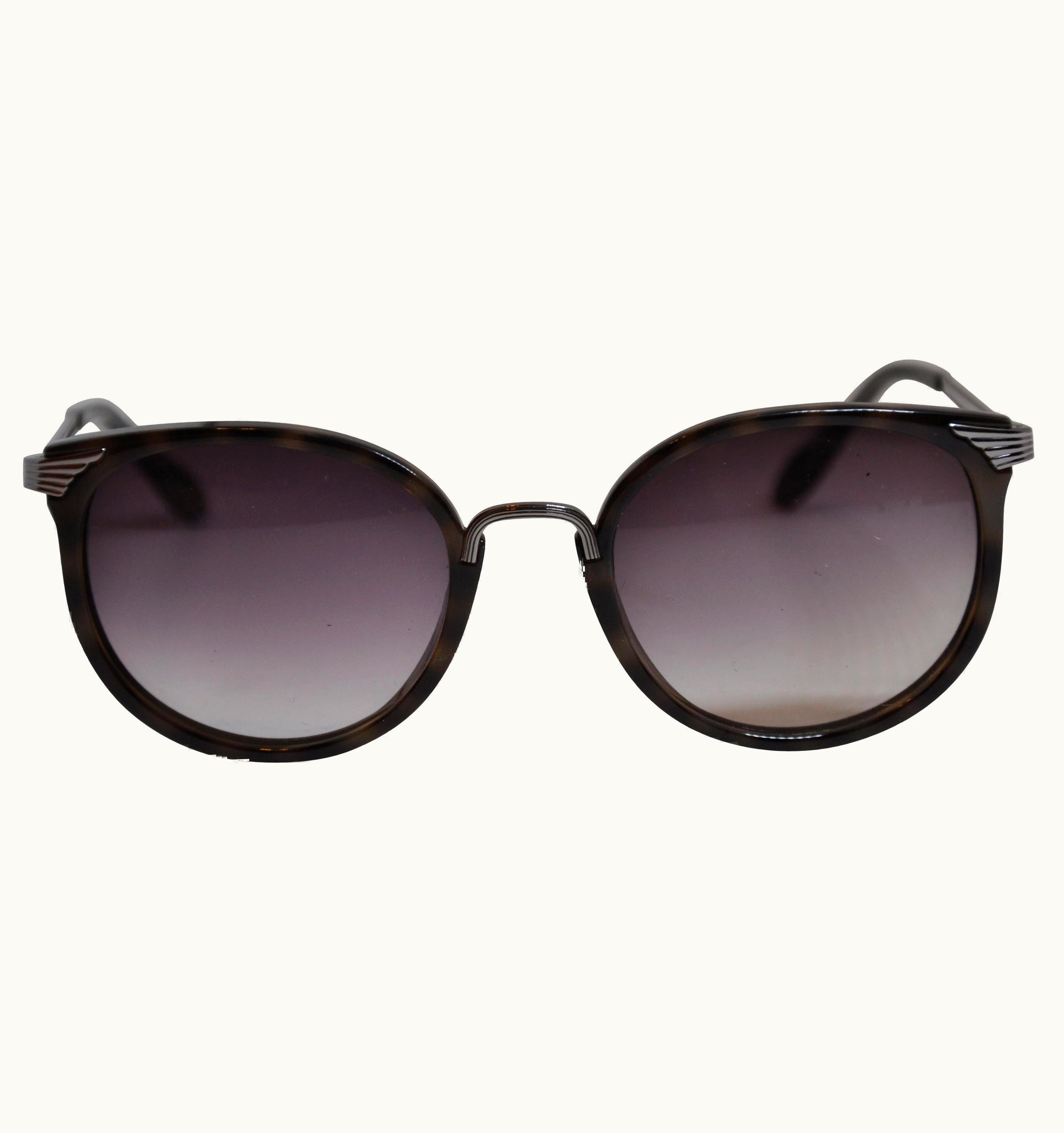 Vivienne Westwood Vivienne Westwood Dark Tortoise Shell Accented With Silver Hardware Sunglasses