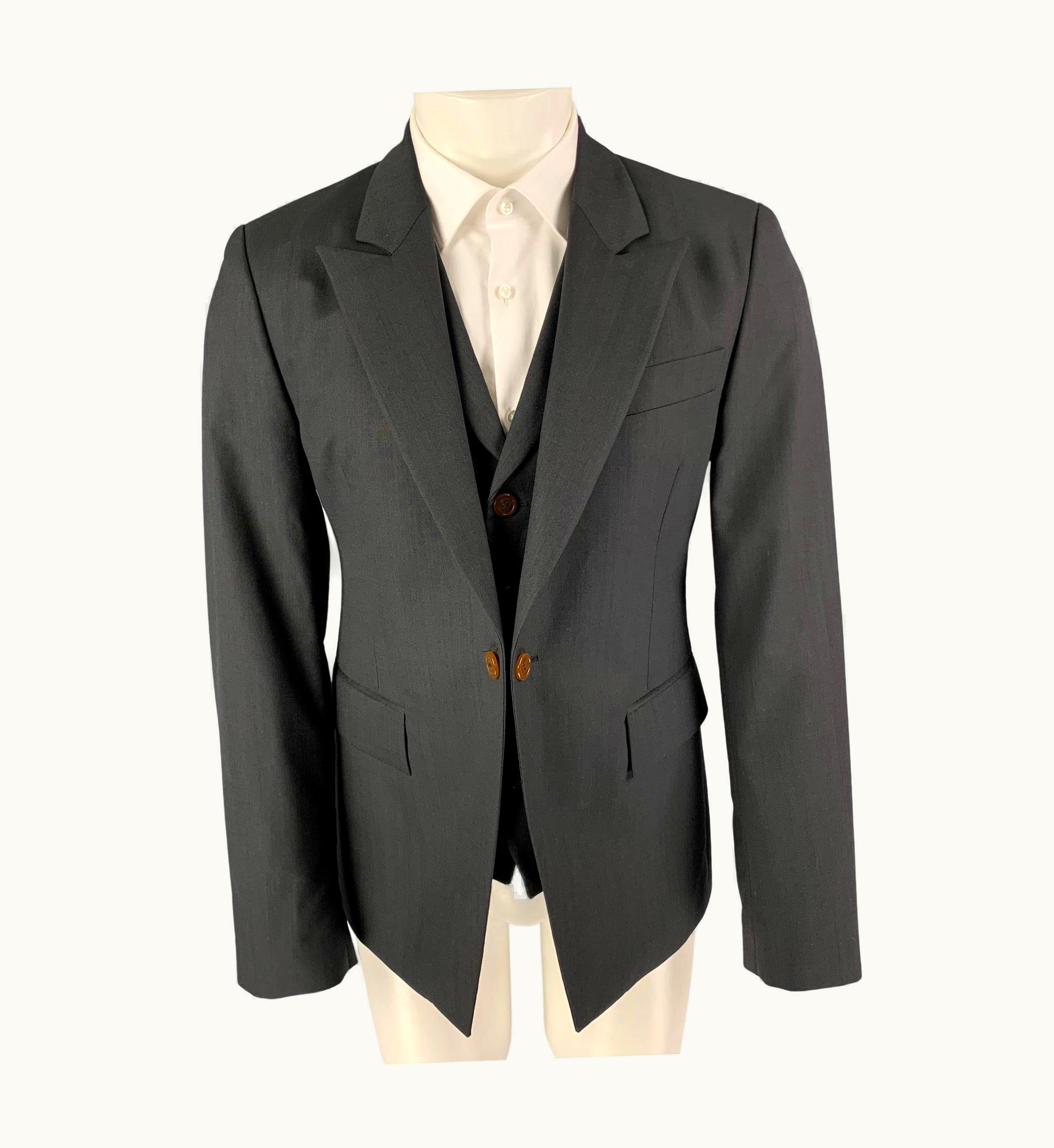 Vivienne Westwood Vivienne Westwood Man Charcoal Wool Peak Lapel Sport Coat