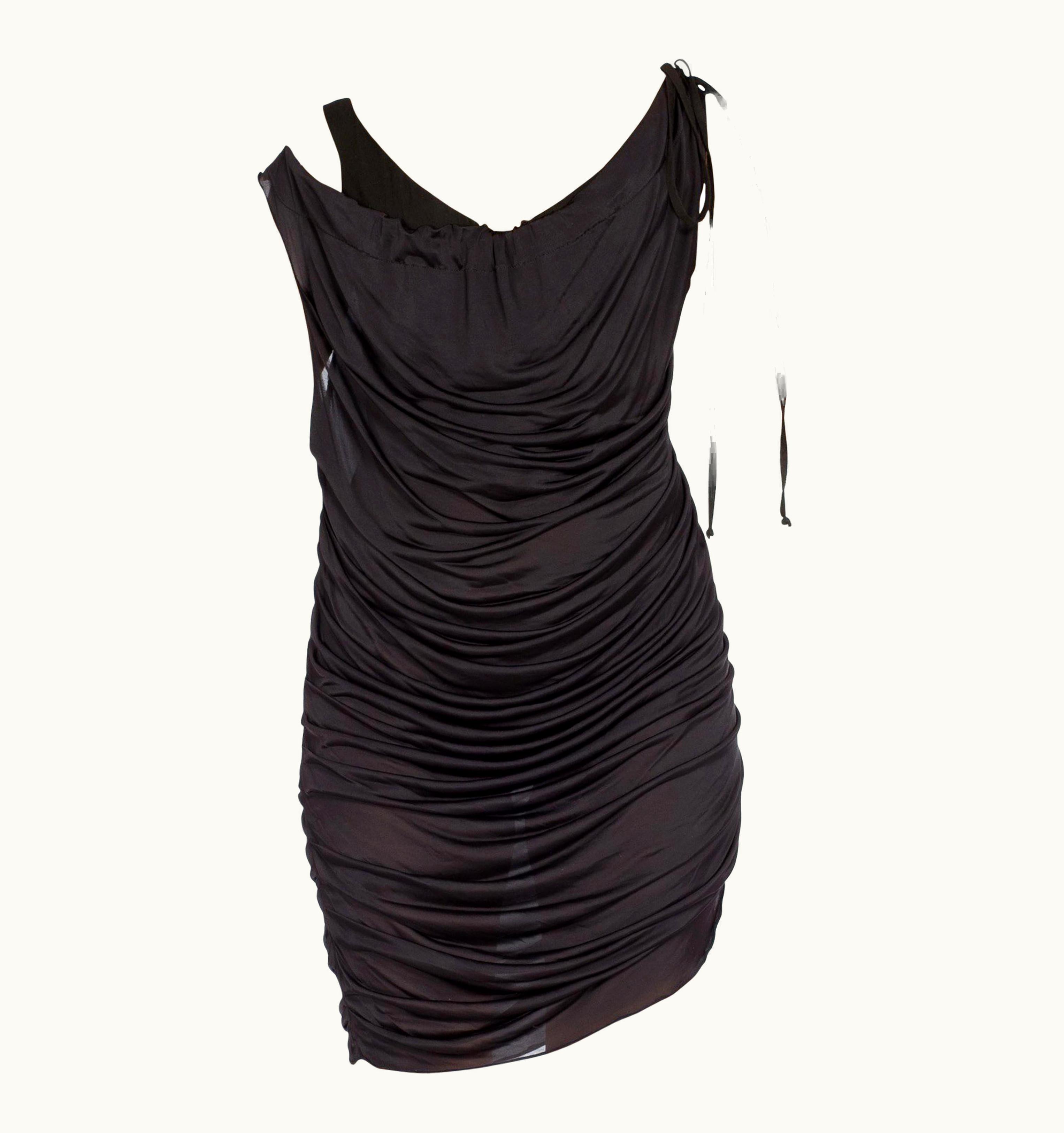 Vivienne Westwood 1990s Vivienne Westwood Black Viscose Jersey Draped Over A Cotton Corset Cockta