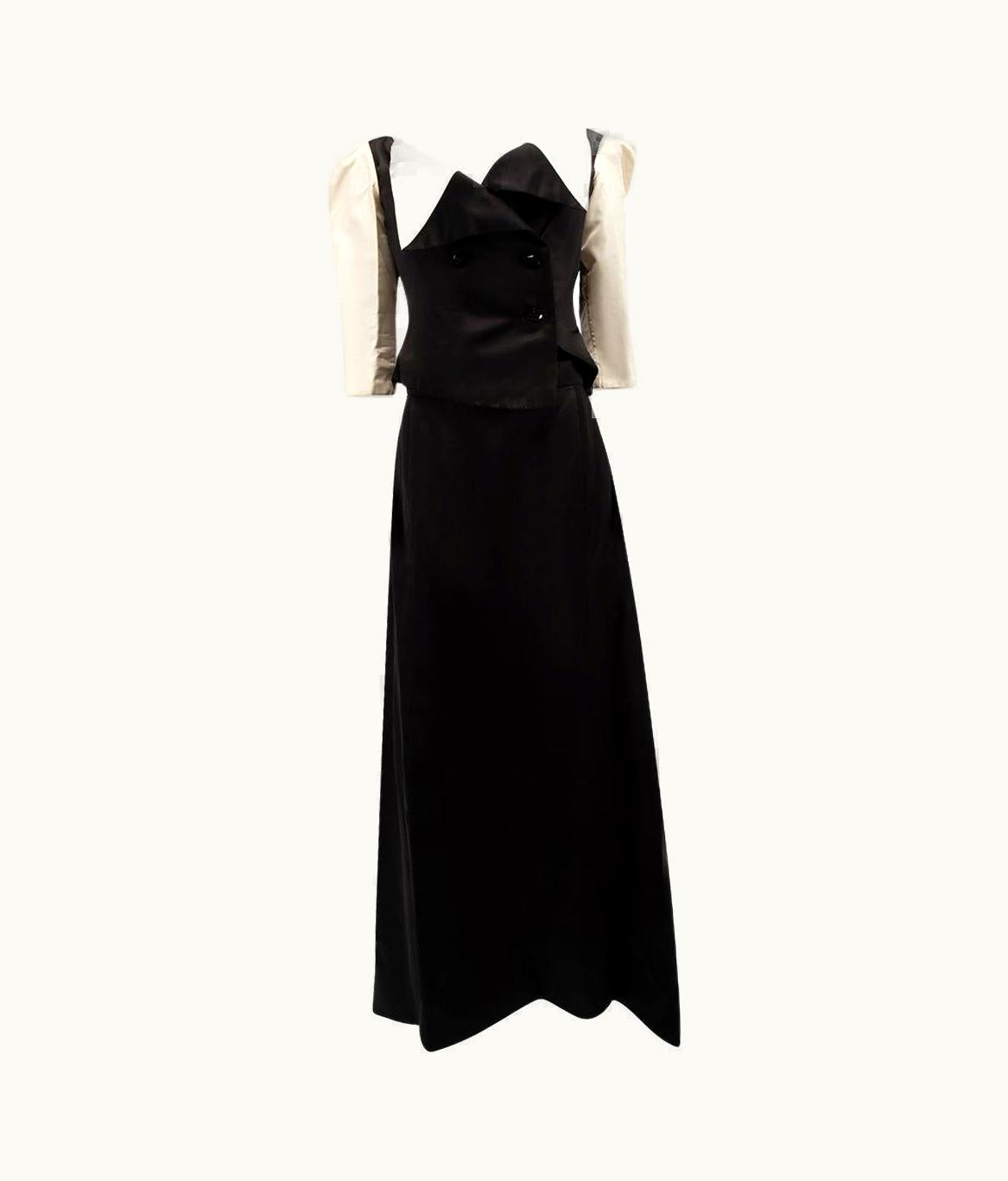 Vivienne Westwood Vivienne Westwood Women' Vintage Black And White Silk Vintage Corset