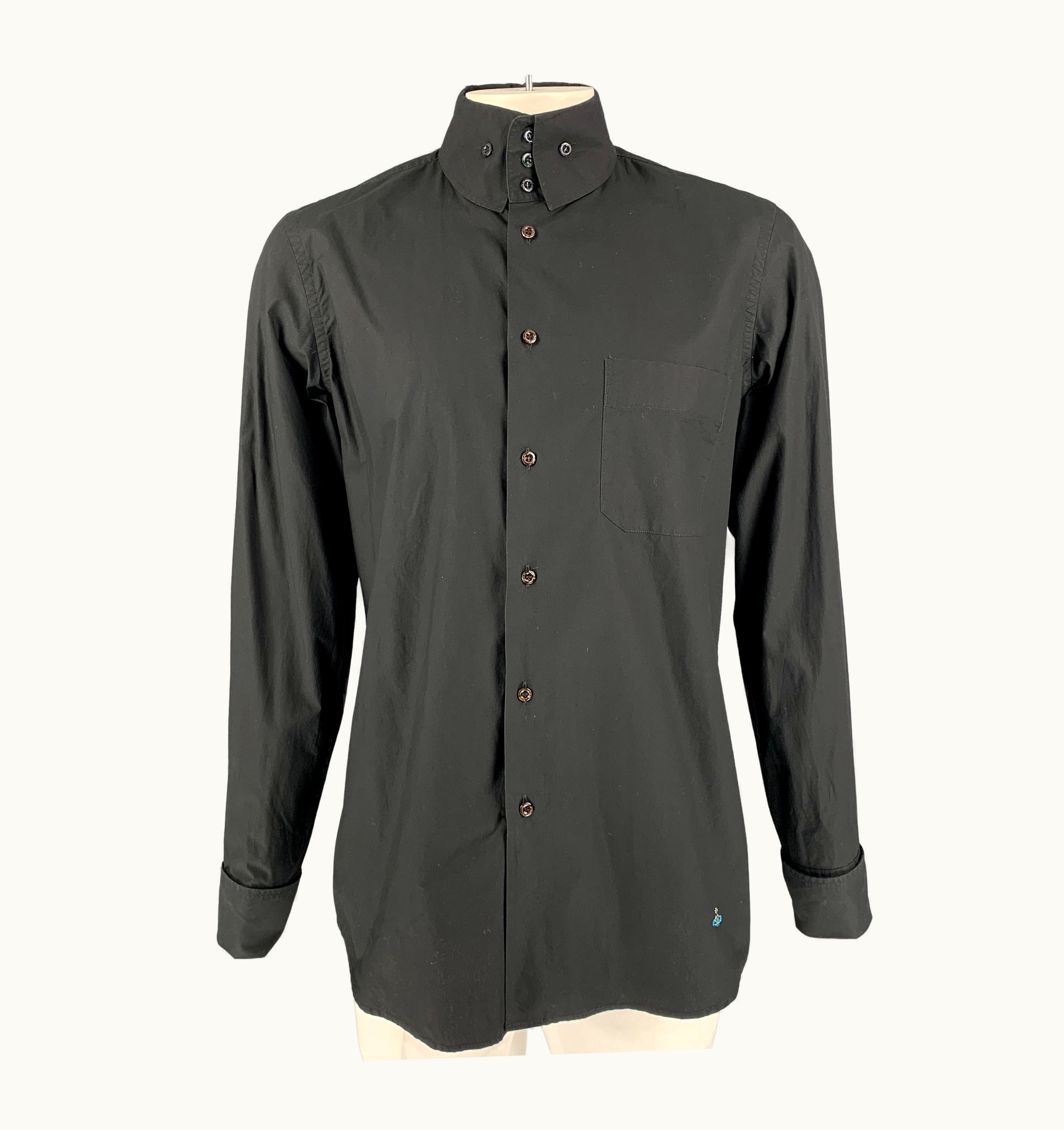 Vivienne Westwood Vivienne Westwood Man Black Cotton Button Down Long Sleeve Shirt