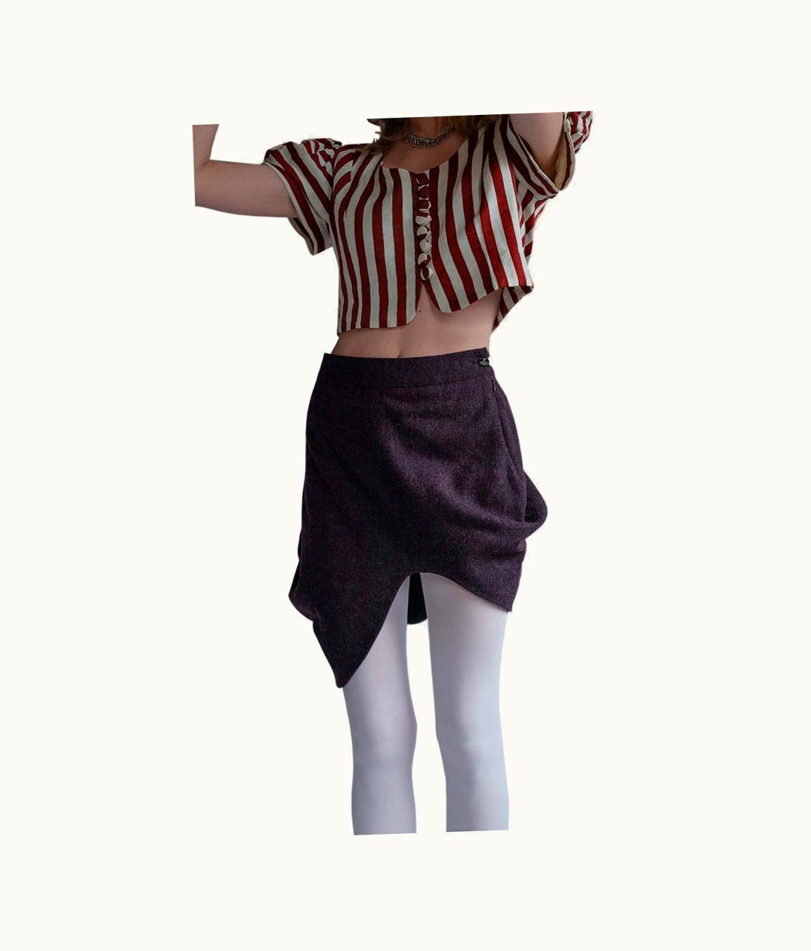 Vivienne Westwood Vivienne Westwood Vintage Red Label Petals Purple Wool Skirt