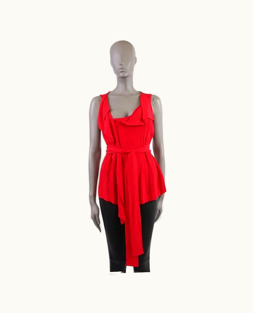 Vivienne Westwood Vivienne Westwood Anglomania Red Viscose Wrap Tank Top Shirt