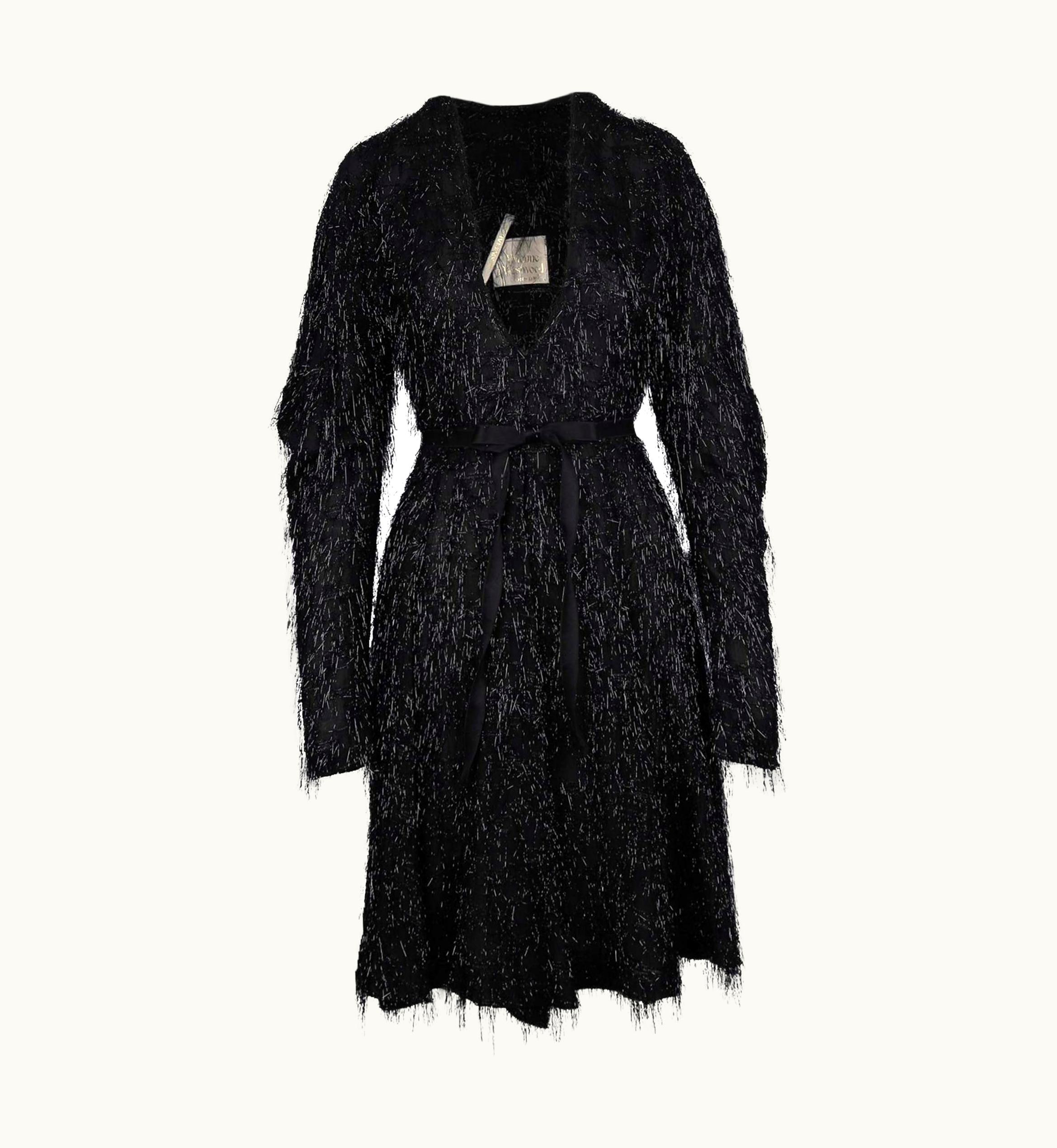 Vivienne Westwood Vivienne Westwood Black Dress With Glitter Fringes- '10s