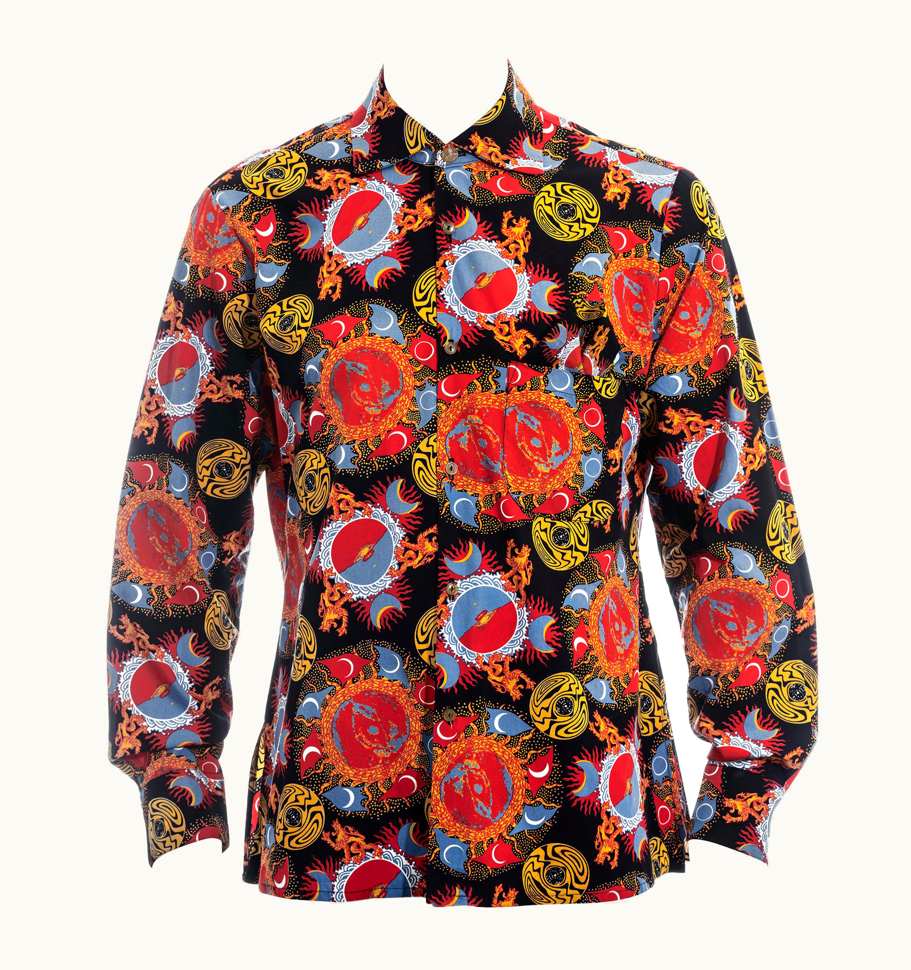 Vivienne Westwood Men' Vivienne Westwood Galaxy Print Cotton Shirt And Pocket Square, S/S 1988