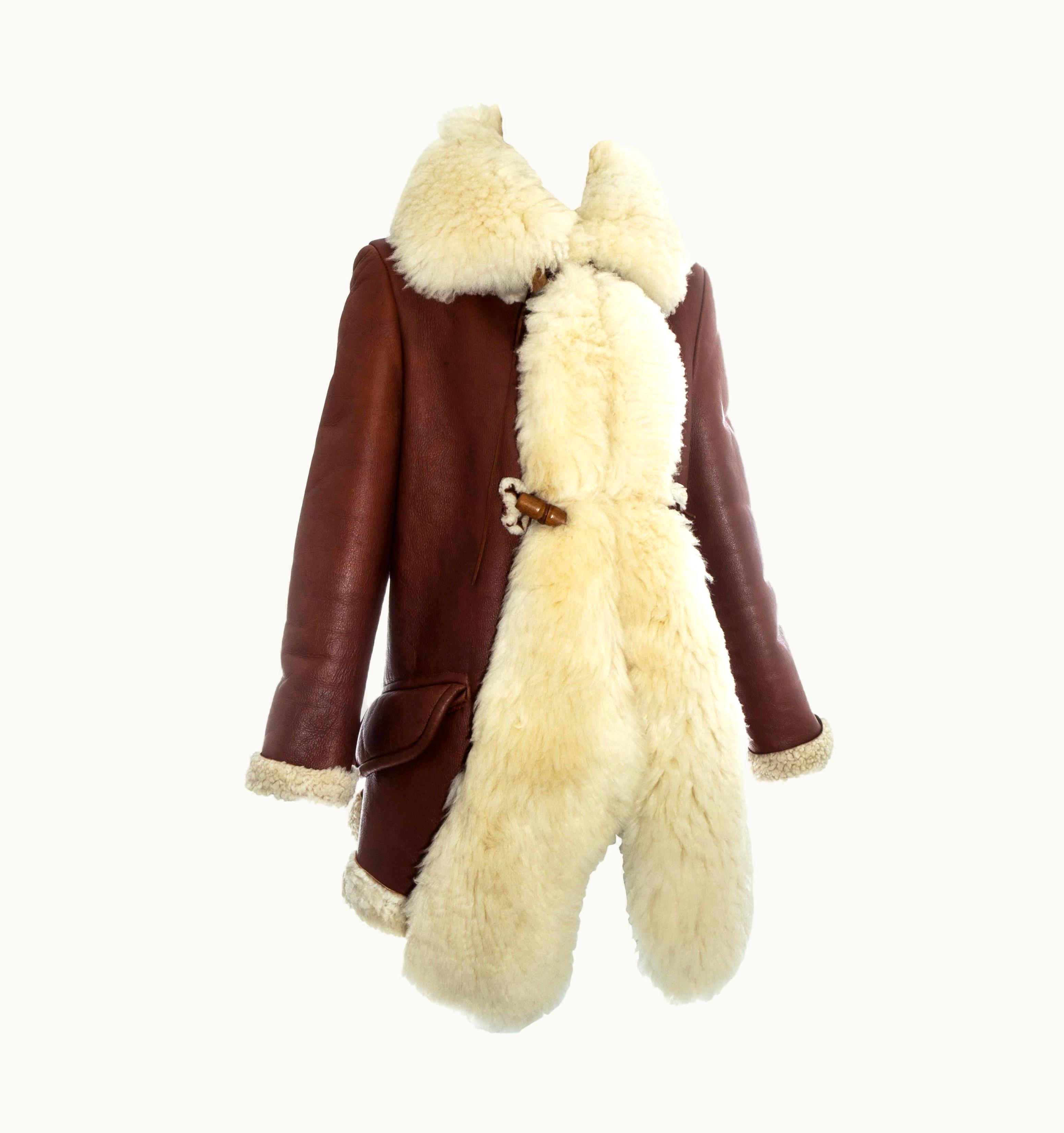 Vivienne Westwood Vivienne Westwood Brown Leather And Cream Shearling Coat, AW 1991