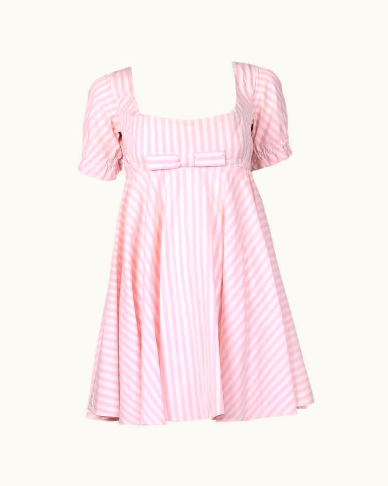 Vivienne Westwood Vivienne Westwood Pink & White Striped Bustier Babydoll Dress Ca 1992