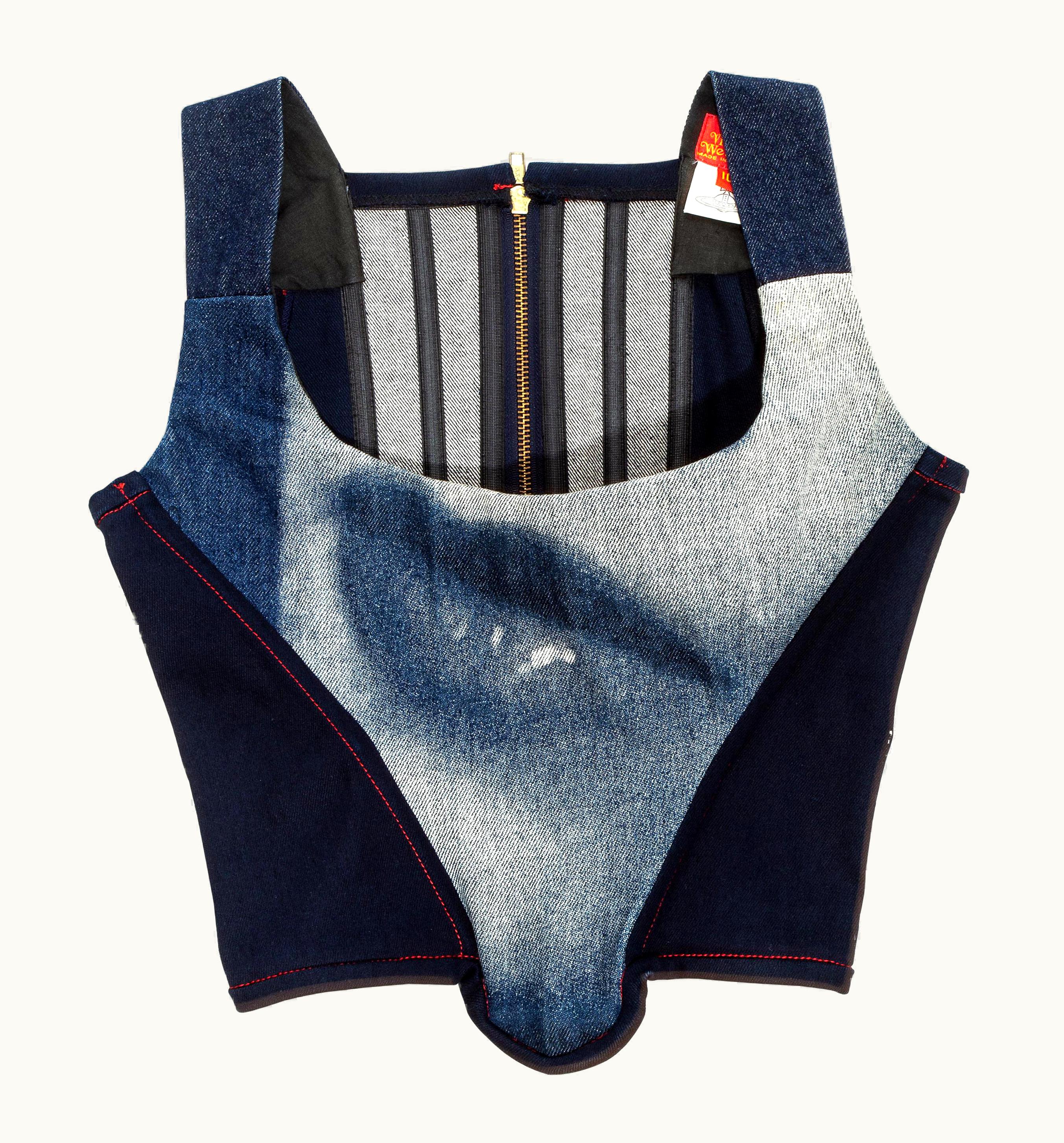 Vivienne Westwood Vivienne Westwood Blue Denim 'Always On Camera' Lips Corset, AW 1992