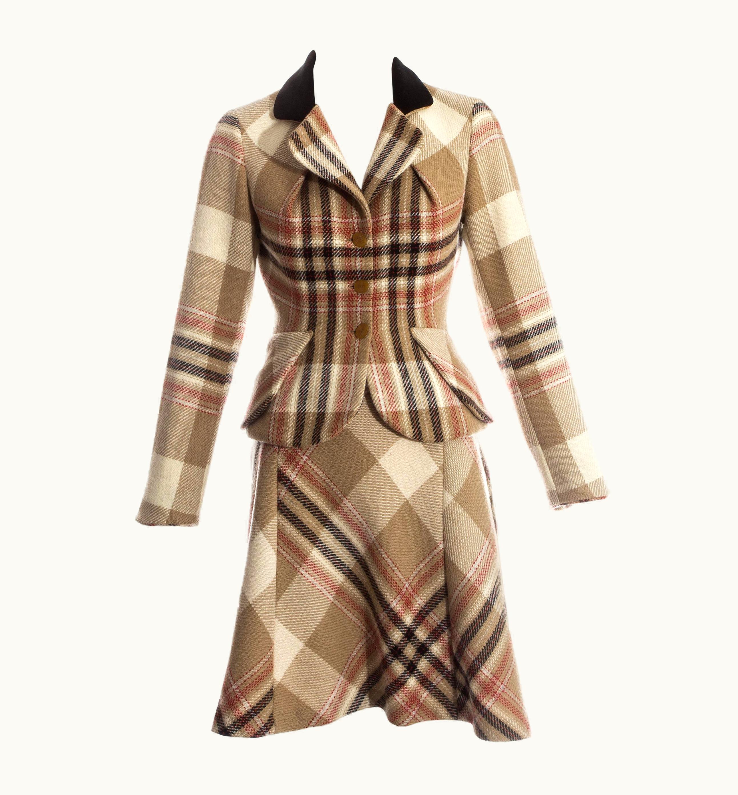 Vivienne Westwood Vivienne Westwood Tartan Wool Bustled Skirt Suit, C 1993