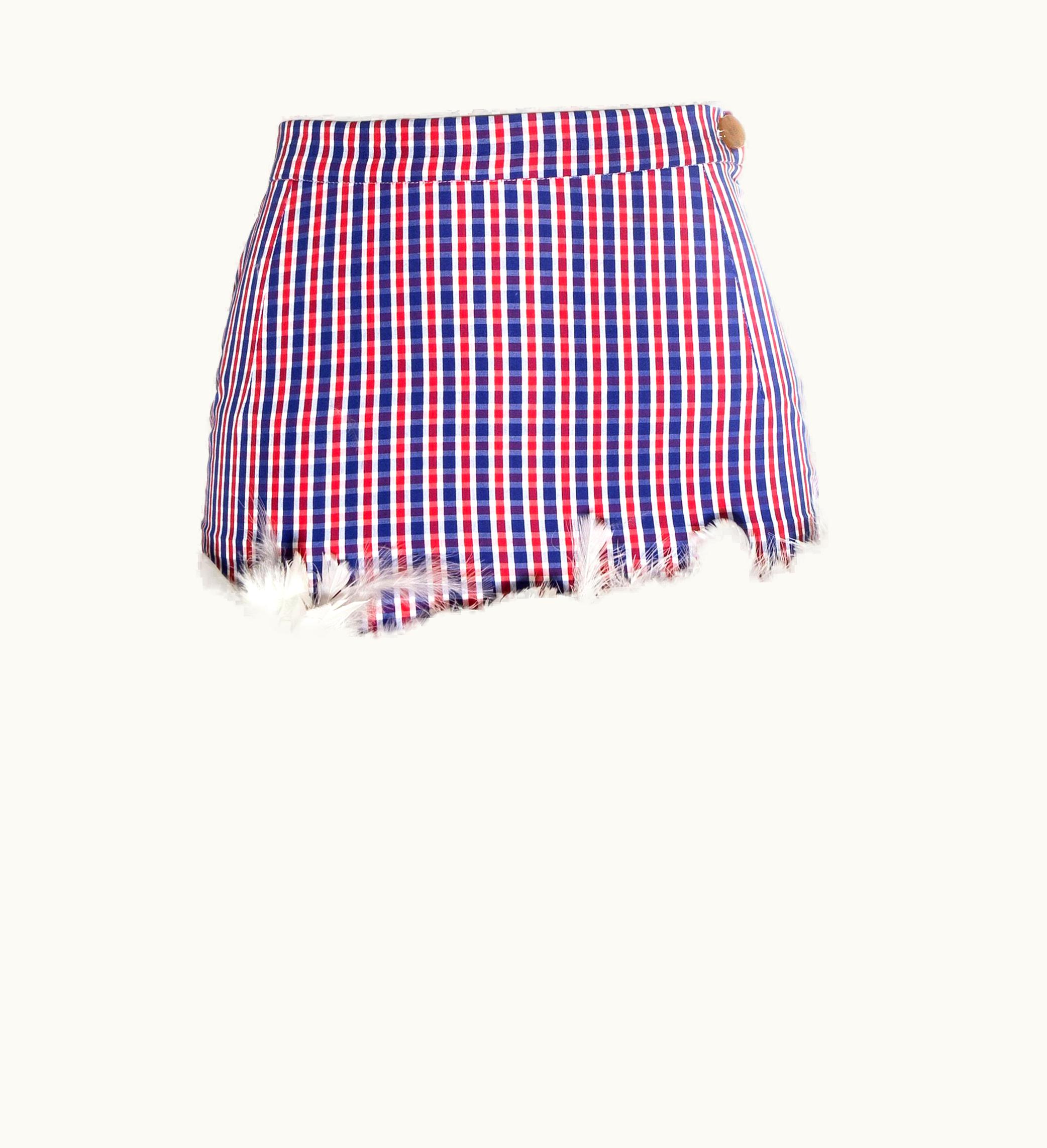 Vivienne Westwood Vivienne Westwood Checked Feathered Mini Skirt, S/S 1994