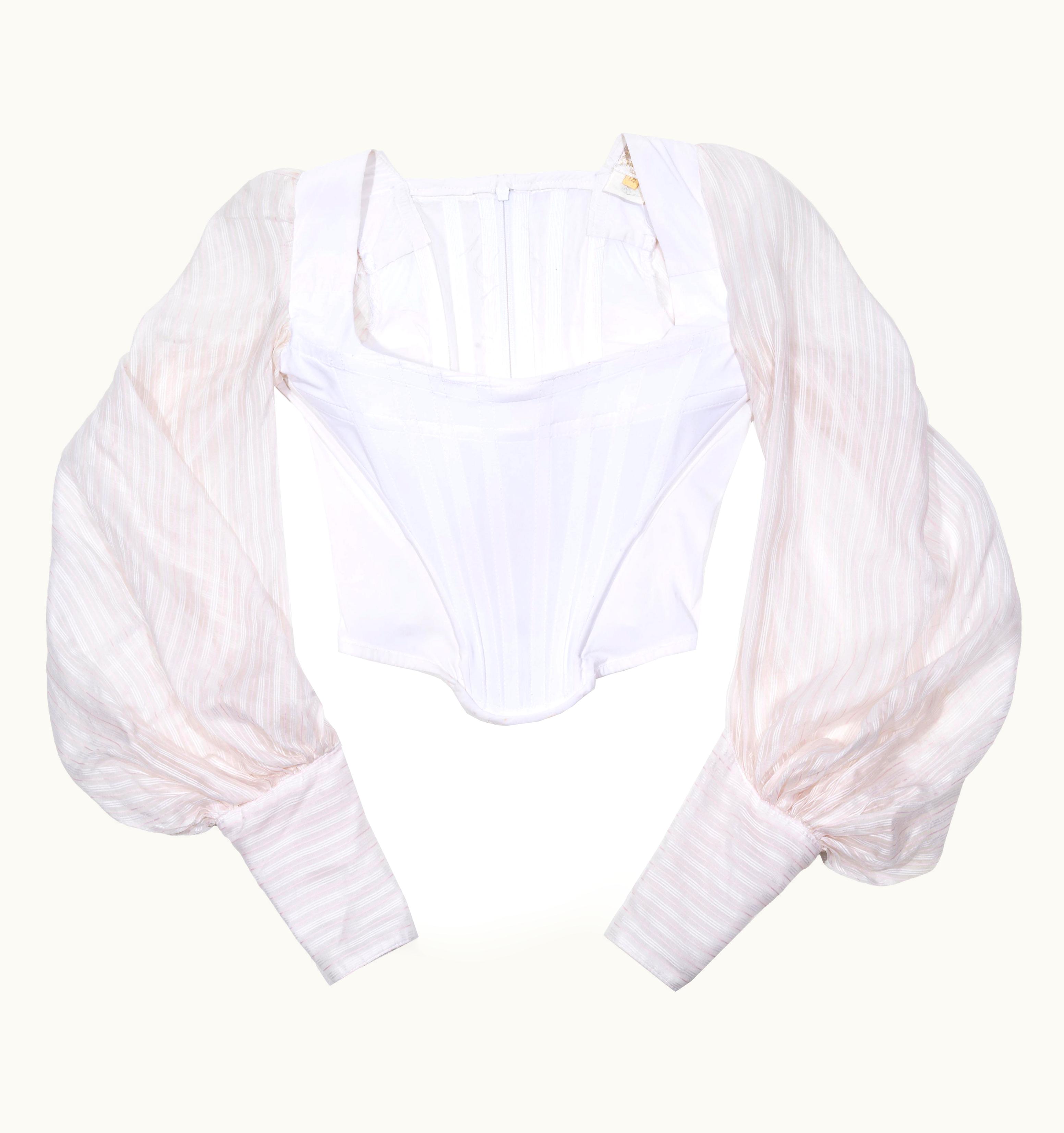 Vivienne Westwood White Corset With Bishop Sleeves, S/S 1995