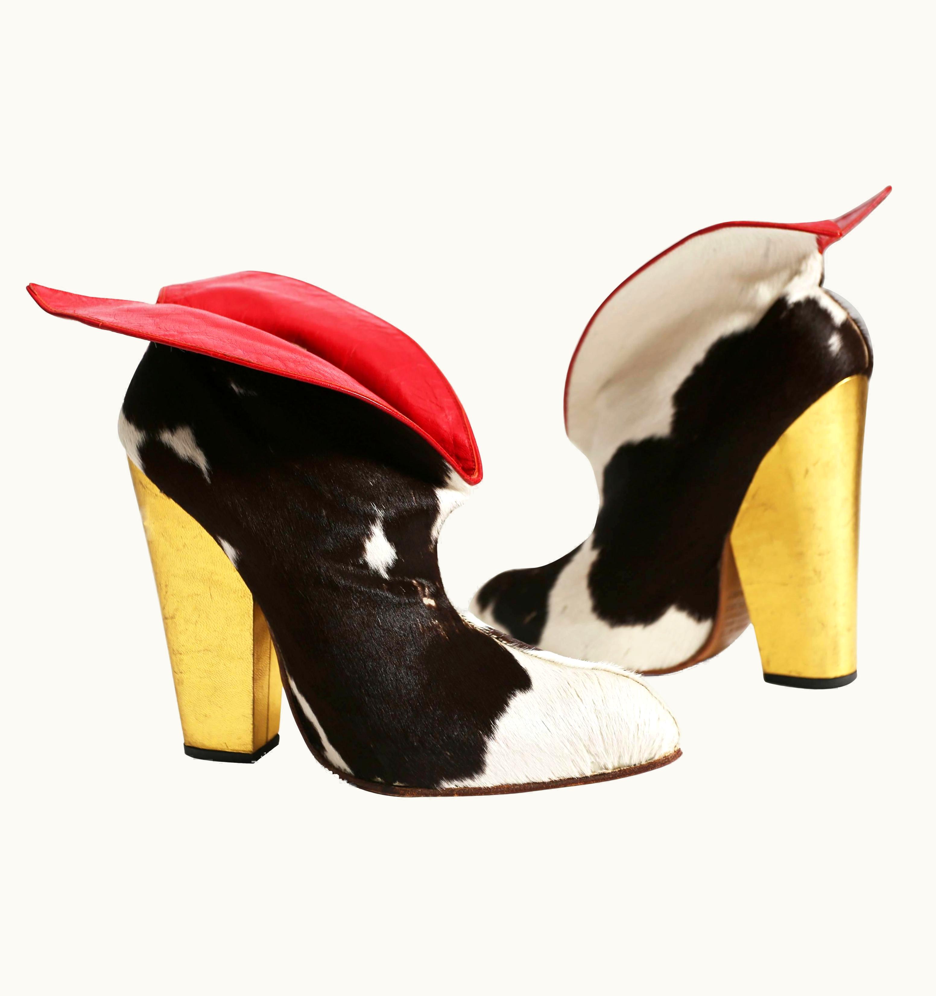 Vivienne Westwood Vivienne Westwood 'VIve La Cocotte' Cowhide Cuban Boots, Circa 1995