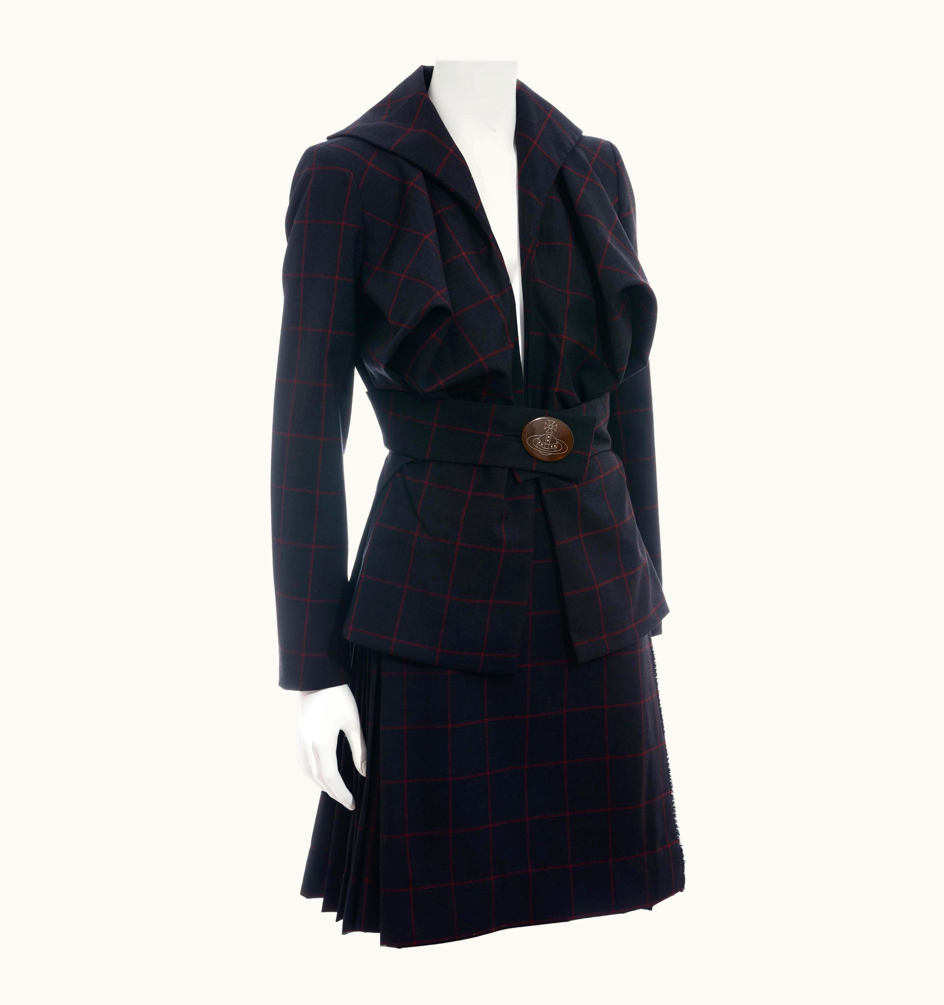 Vivienne Westwood Vivienne Westwood Black And Red Checked Wool Skirt Suit, AW 1995