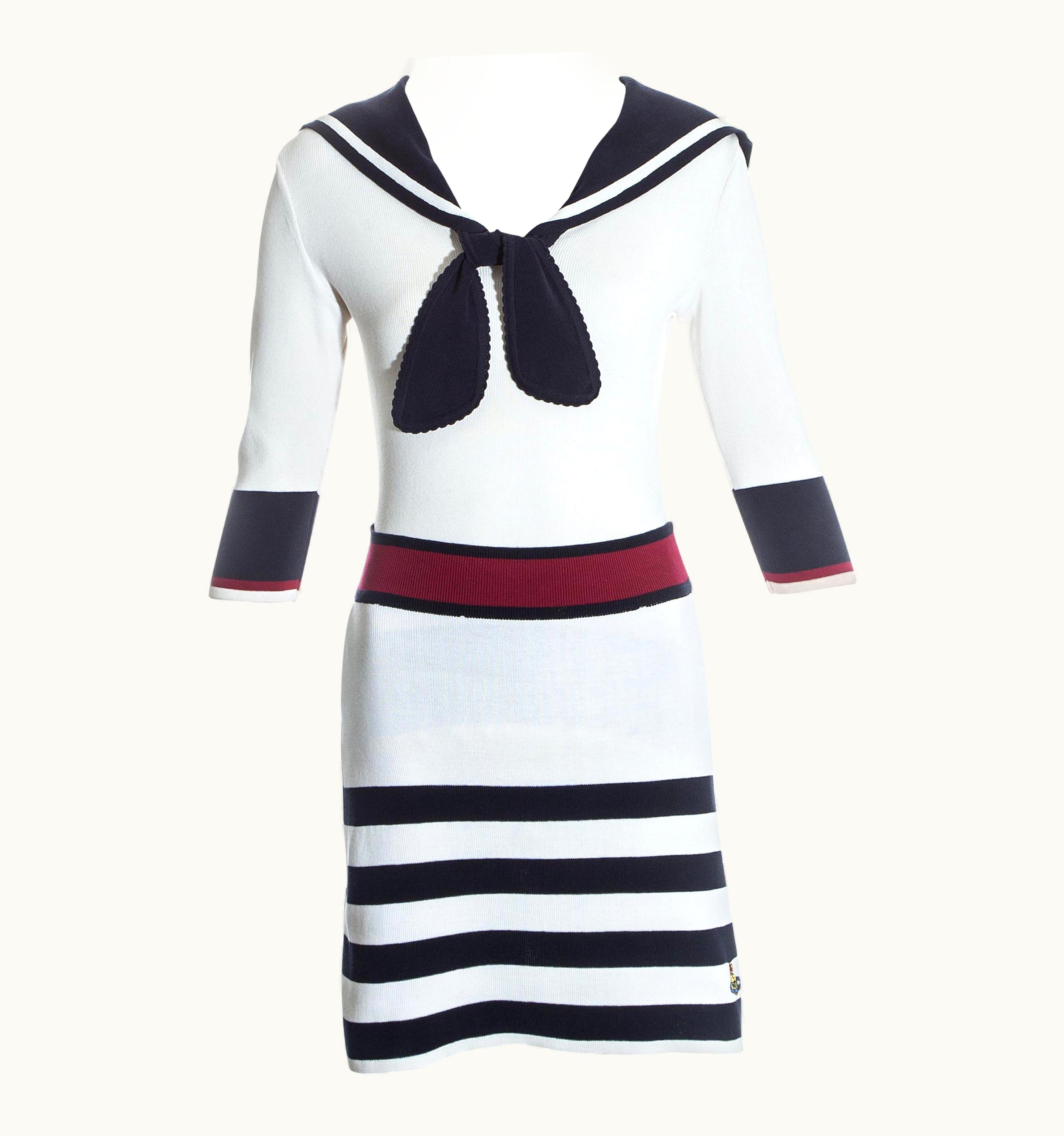 Vivienne Westwood Vivienne Westwood Nautical Knitted Skirt Suit With Sailors Collar, S/S 1996