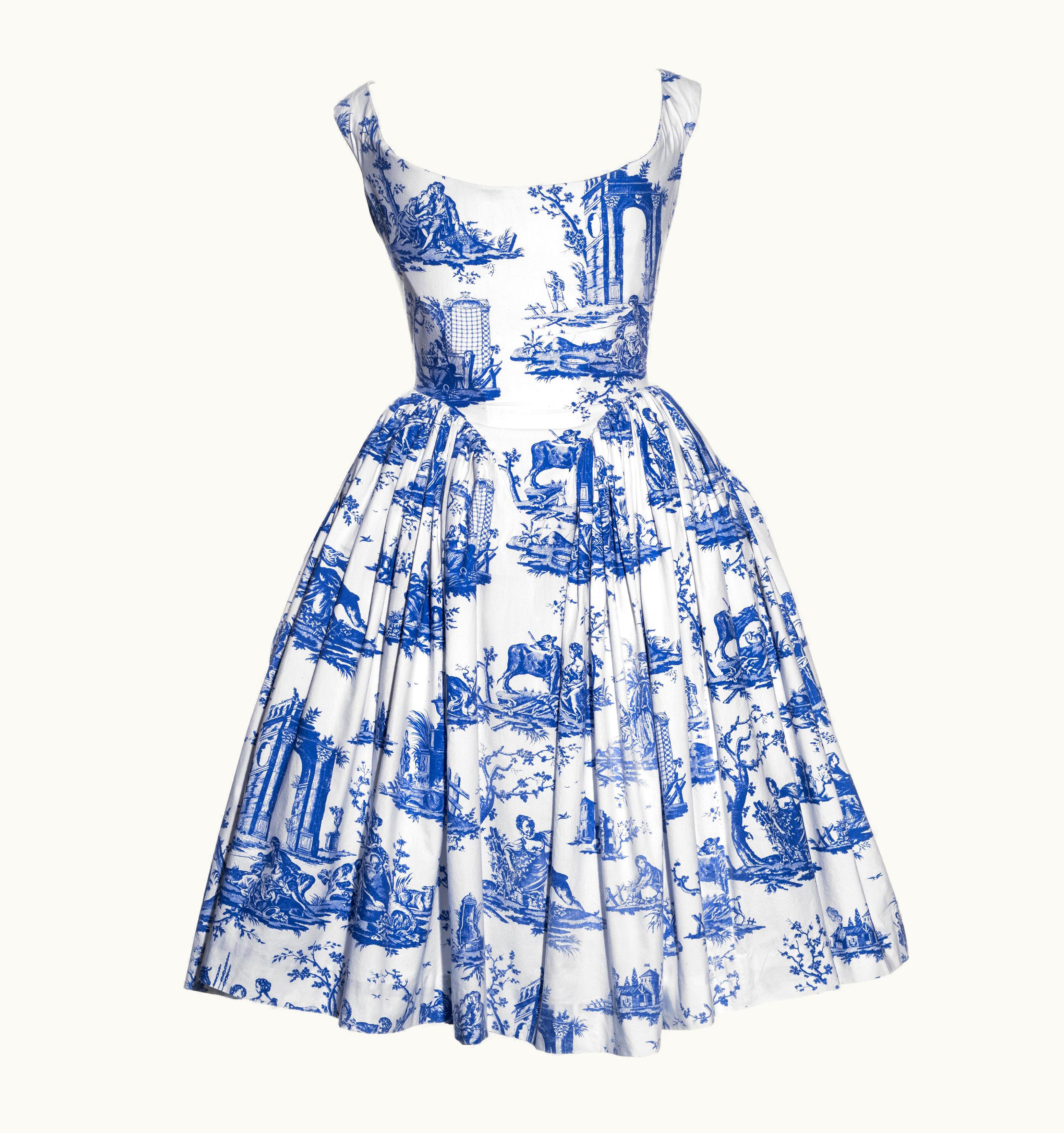 Vivienne Westwood Toile De Jouy Printed Cotton Dress With Pannier, S/S 1996