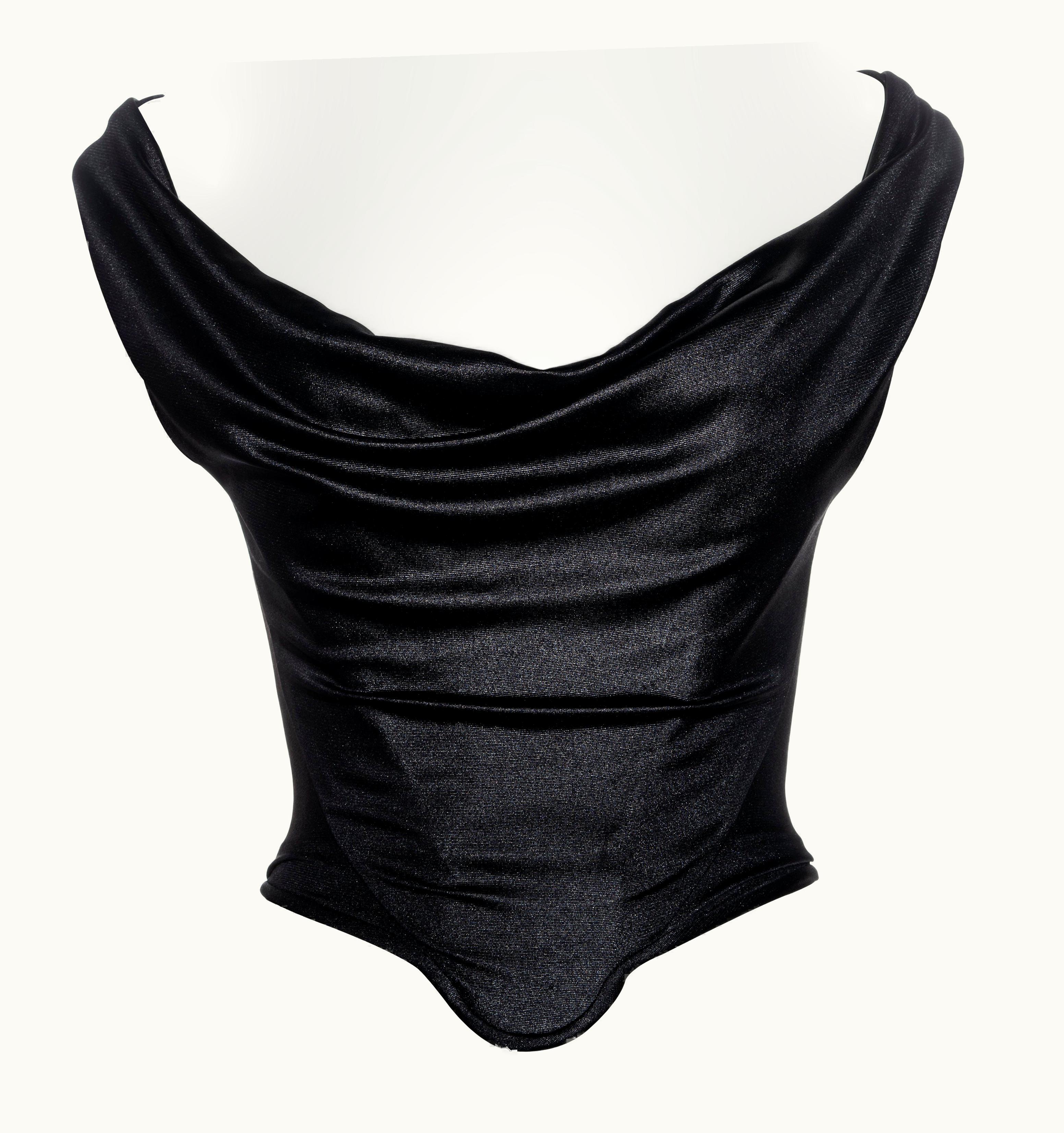 Vivienne Westwood Vivienne Westwood Couture Black Off-shoulder Draped Corset Top, AW 1997