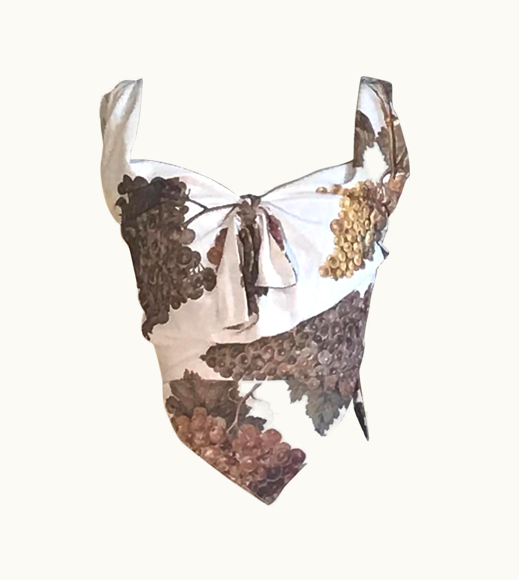 Vivienne Westwood Vivienne Westwood Vintage Gold Label Grape Print Corset Top Bustier, 1990s