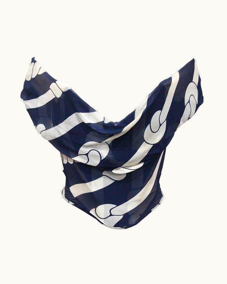 Vivienne Westwood Vivienne Westwood Nautical Inspired Silk Chiffon Corset, C 1998