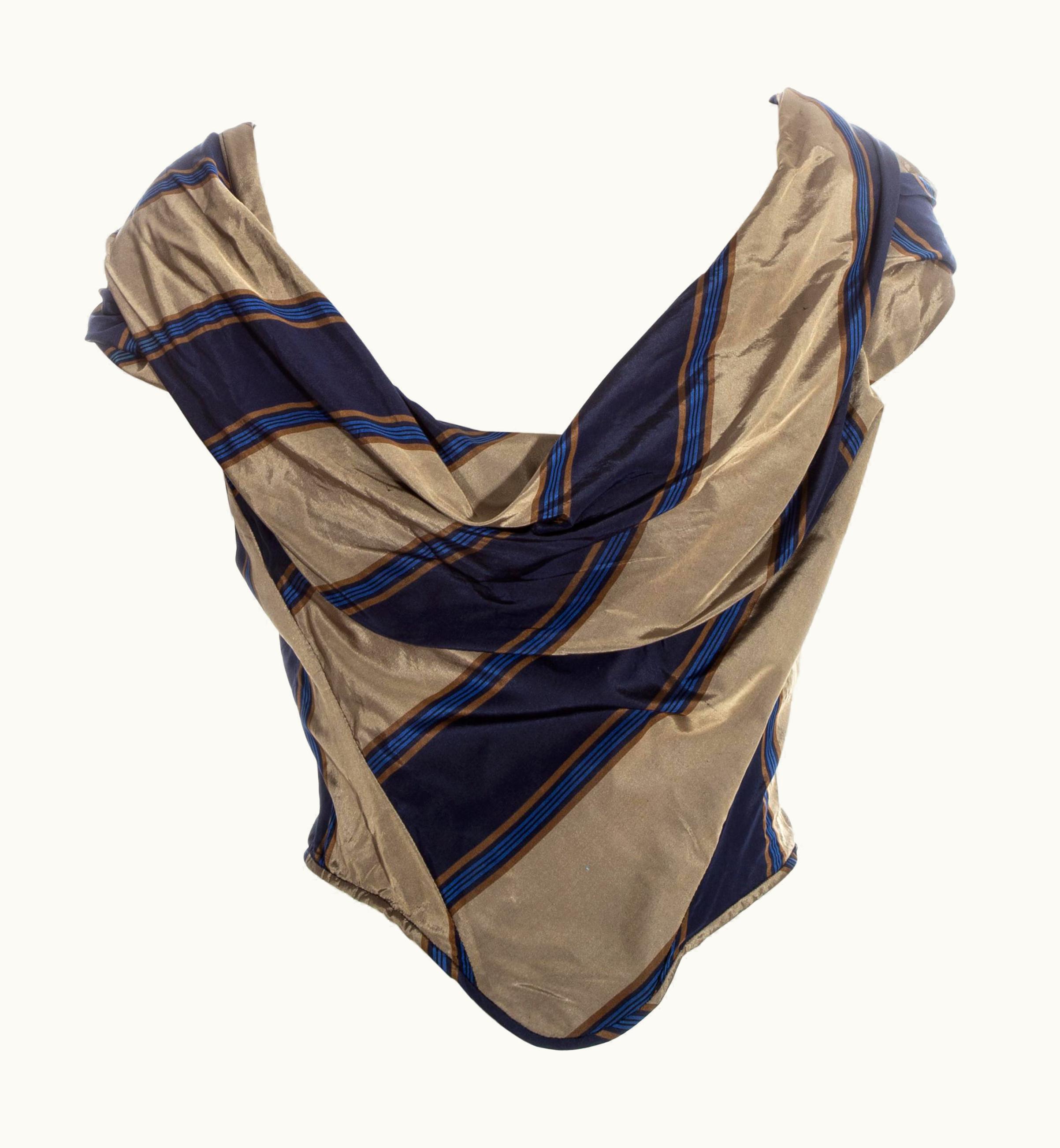 Vivienne Westwood Vivienne Westwood Striped Silk Taffeta Off Shoulder Corset, S/S 1998