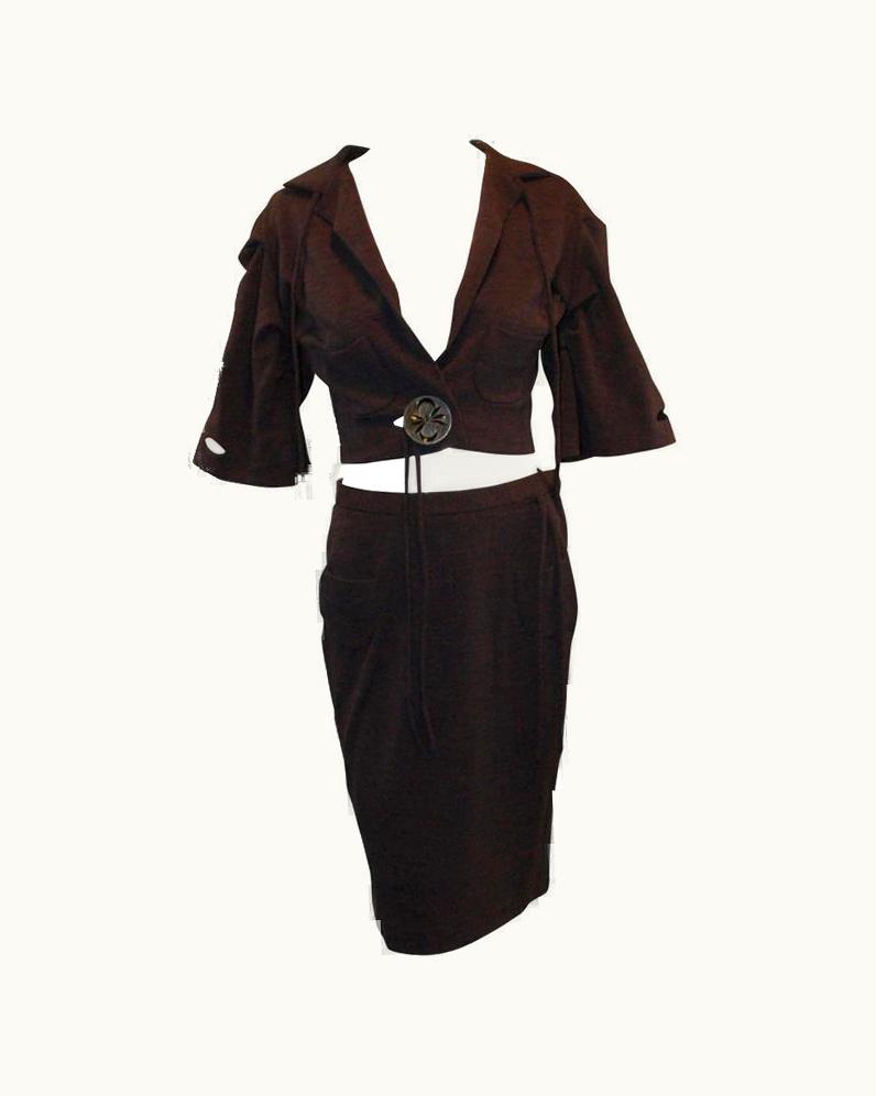 AW 1998 Runway Vivienne Westwood Gold Label Crop Jacket Skirt Ensemble