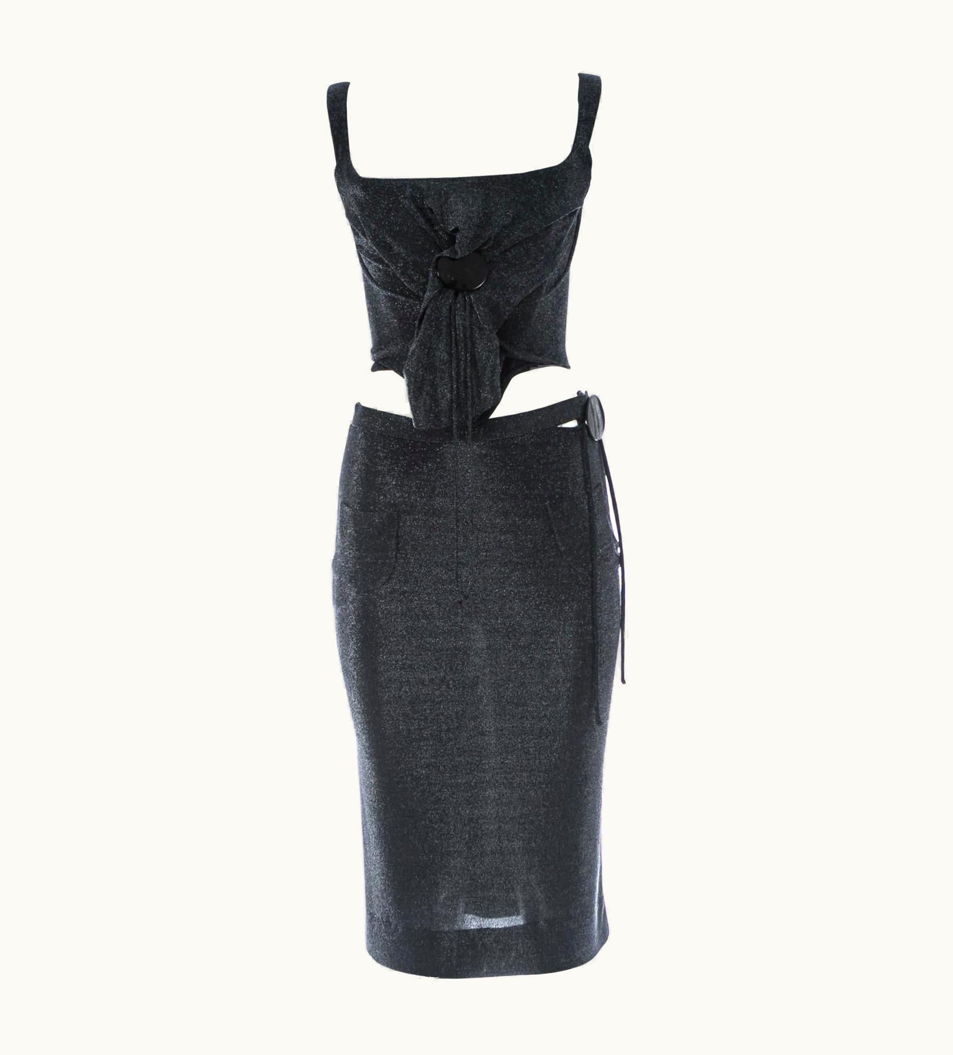 Vivienne Westwood Vivienne Westwood Silver Lurex Corset And Skirt Evening Ensemble, AW 1998