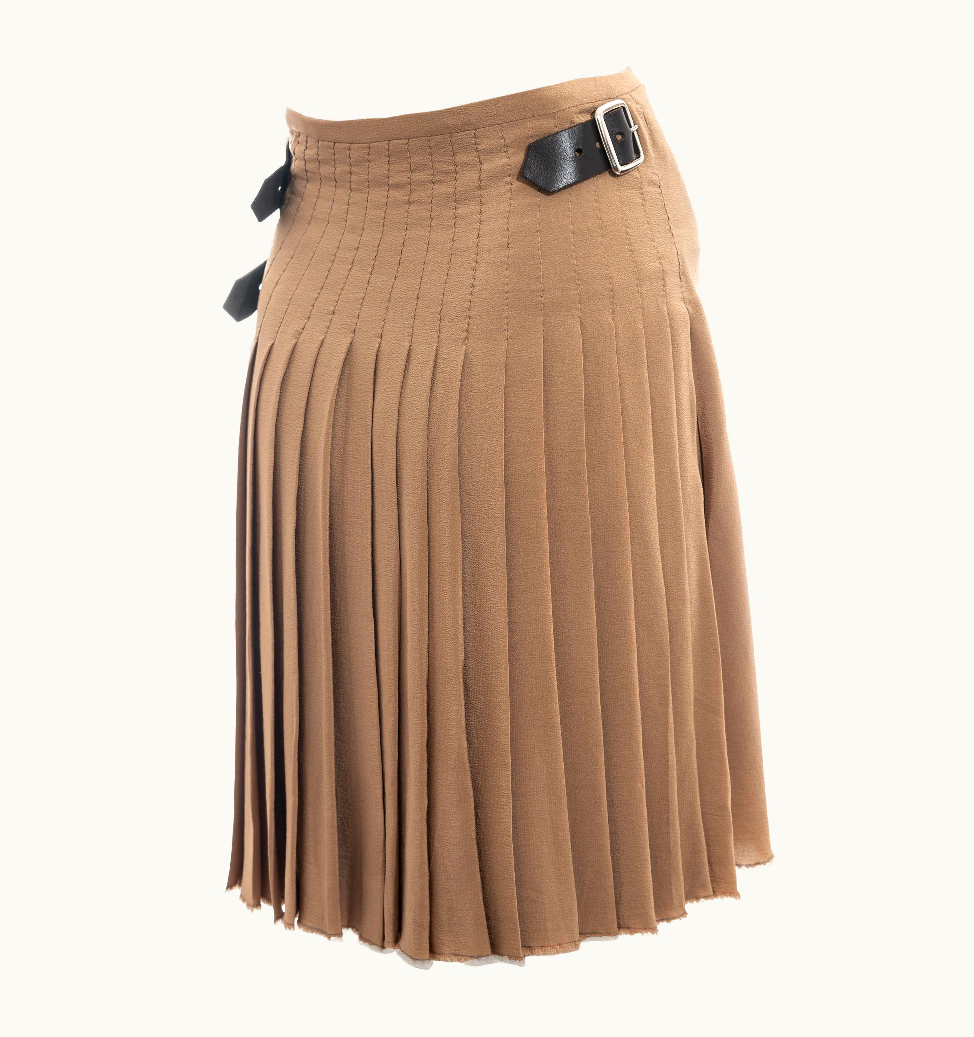Vivienne Westwood Vivienne Westwood Beige Silk Chiffon Pleated Wrap Skirt, AW 2003