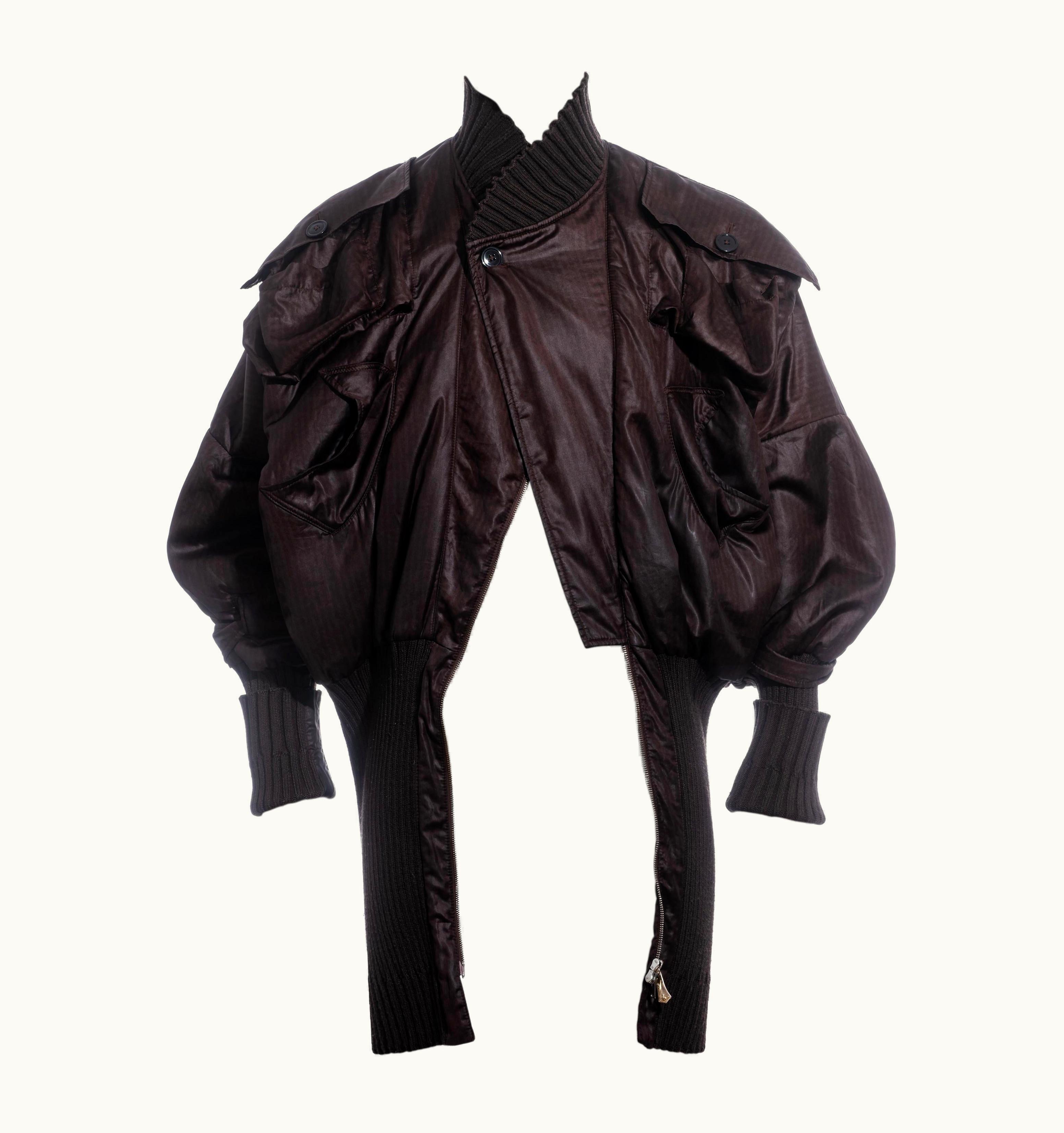 Vivienne Westwood Men' Vivienne Westwood Brown Nylon And Wool Bomber Jacket, AW 2003