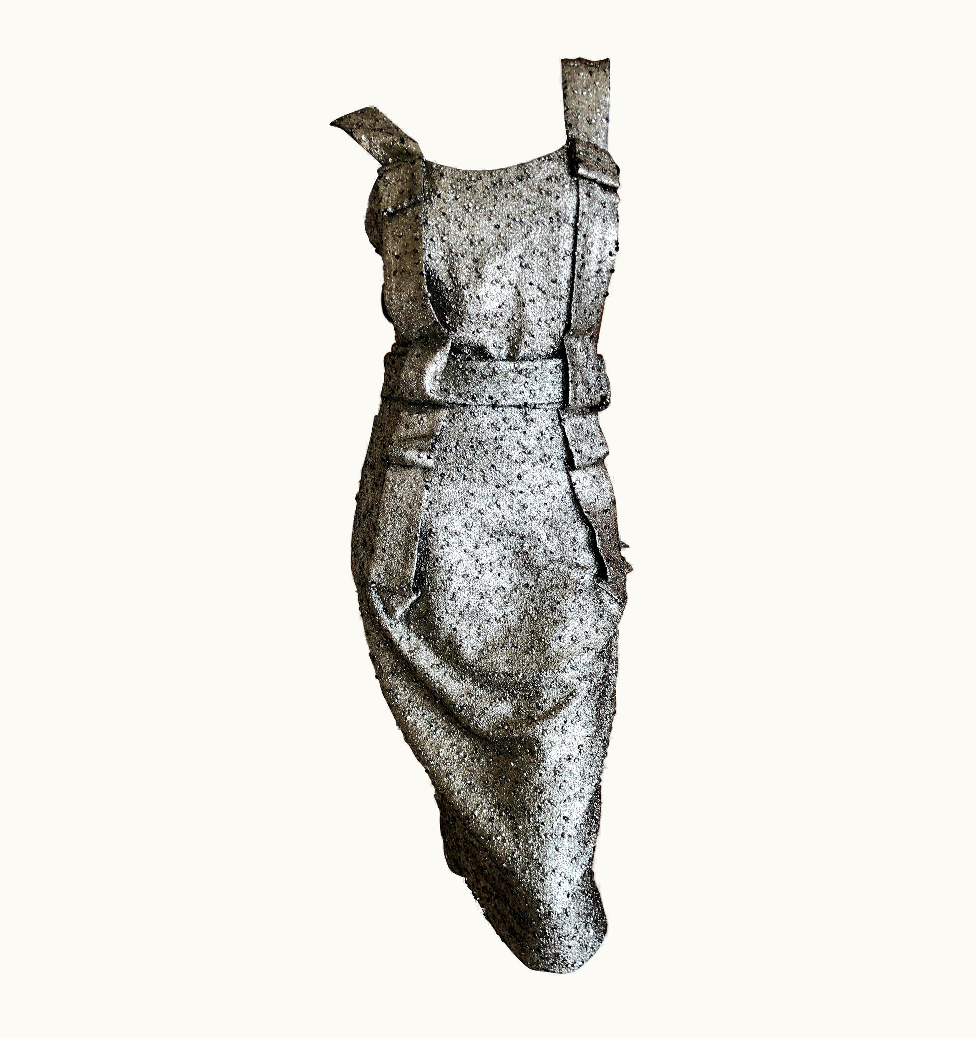 Vivienne Westwood Anglomania 2011 Glittery Silver Cocktail Dress UZ0605053