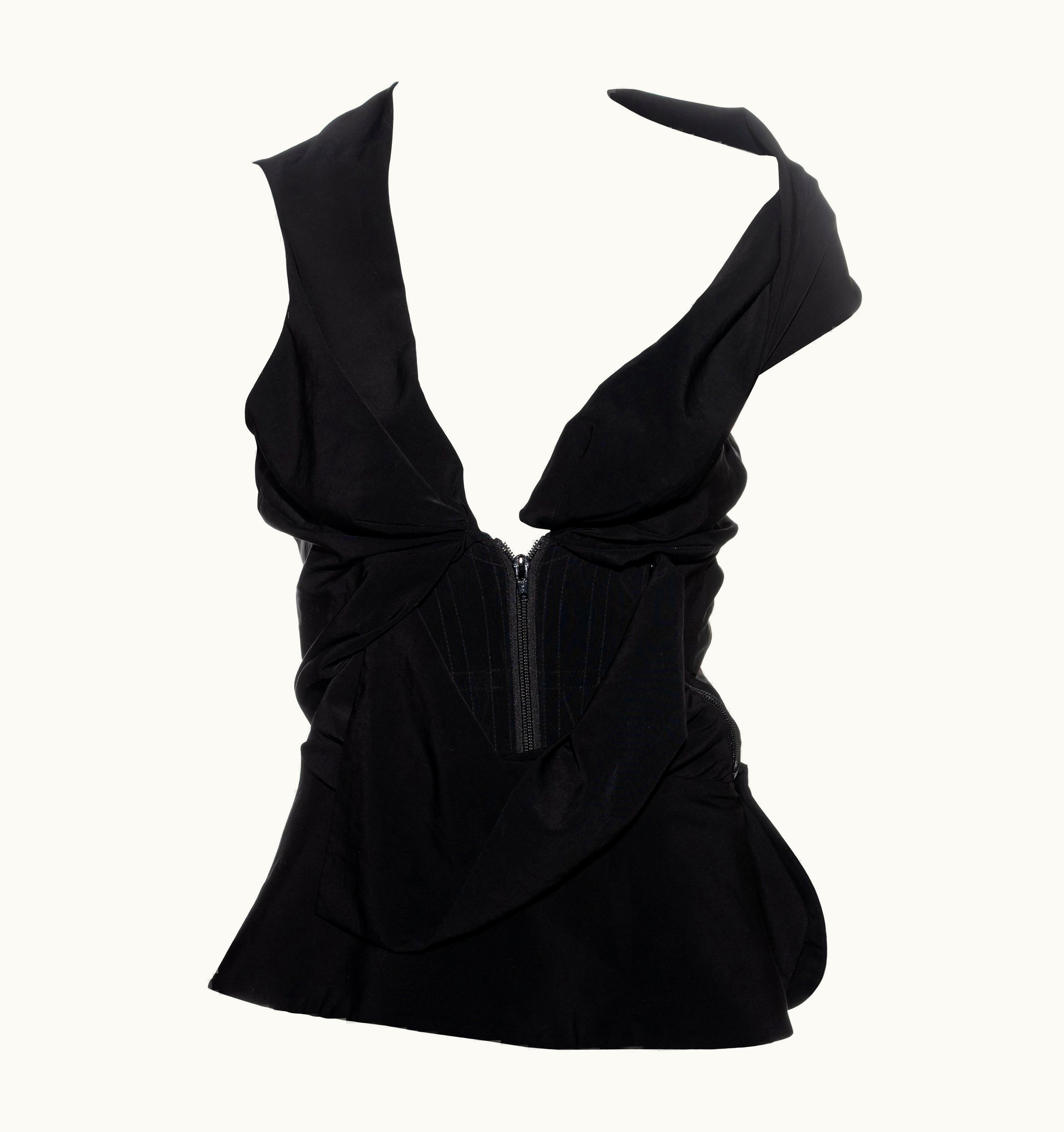 Vivienne Westwood Black Cotton Draped Wrap Corset, AW 2011