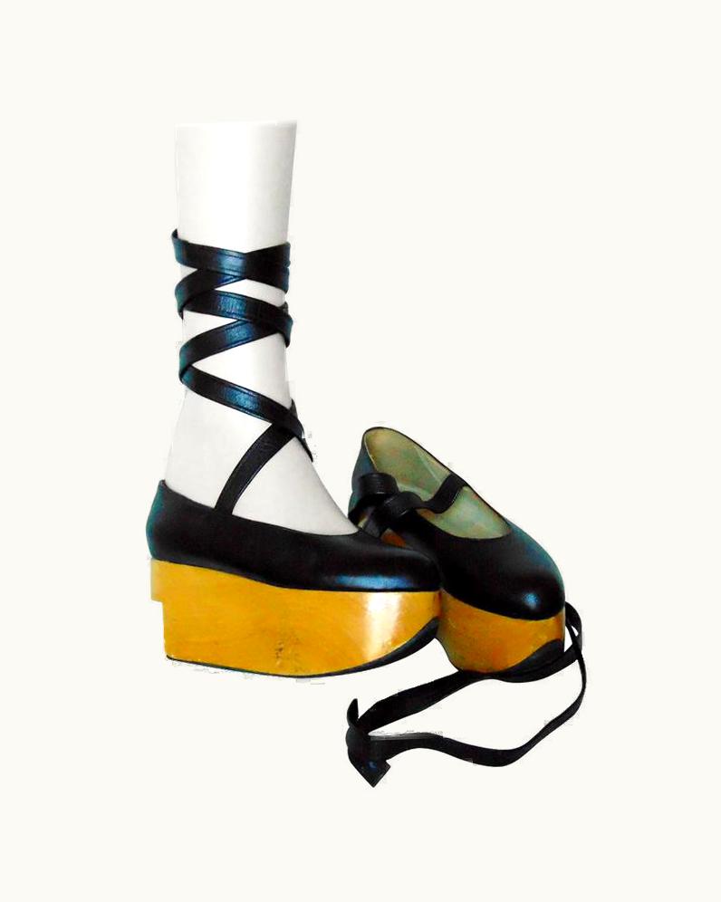 Vivienne Westwood Rocking Horse Shoes Black Leather Ballerina Platforms UZ0605057