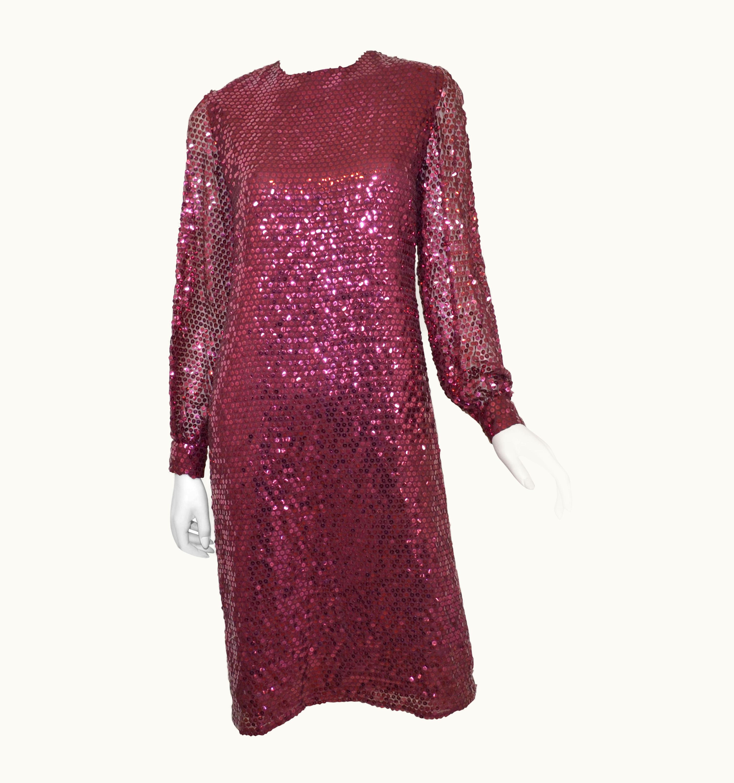 Oscar De La Renta Oscar De La Renta 1970' Sequin-Embellished Shift Dress
