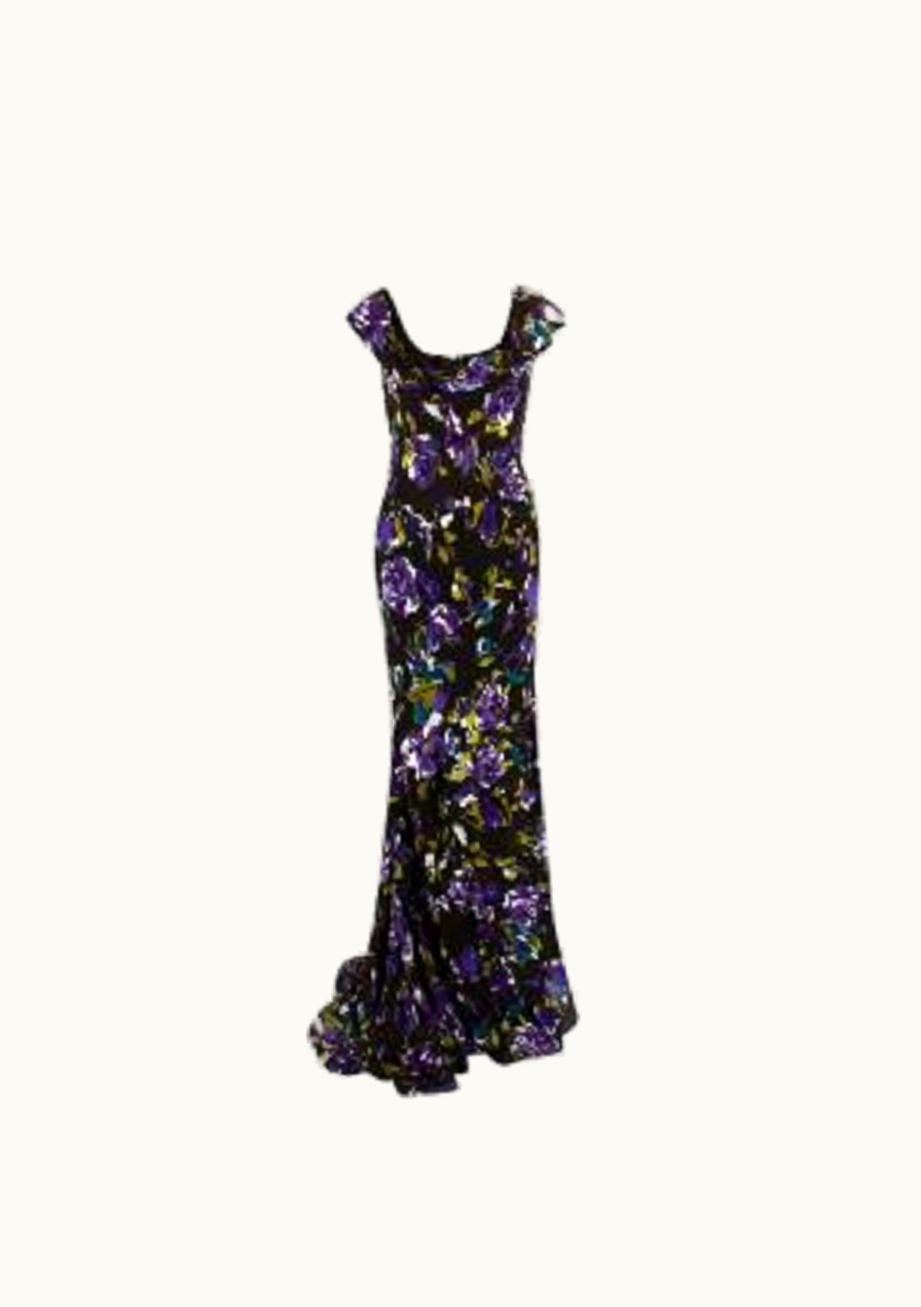 Oscar De La Renta Oscar De La Renta Silk Floral Print Gown UZ0605105