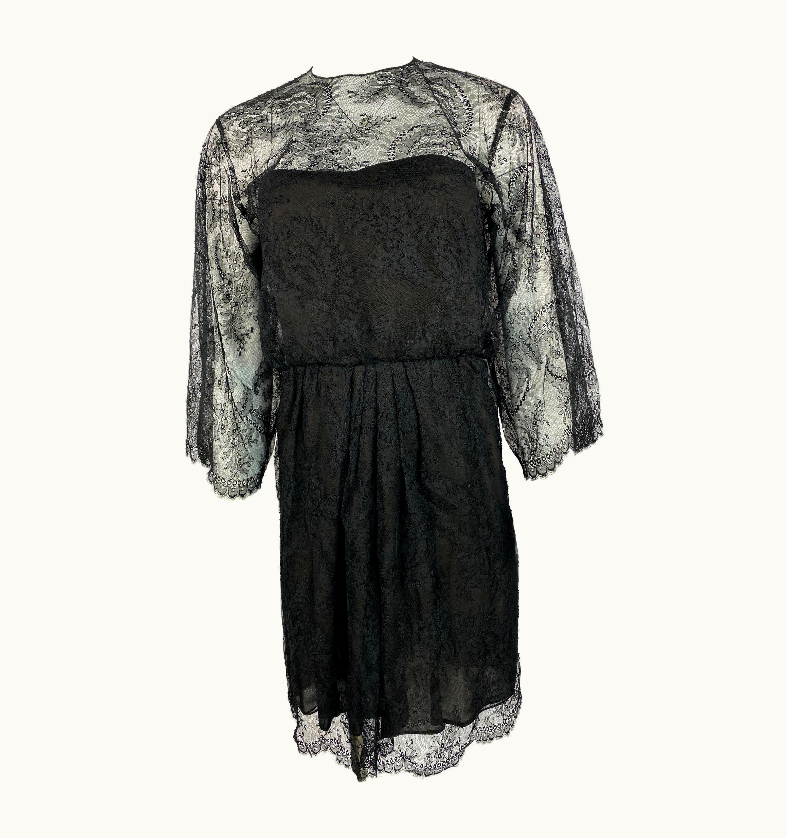 Oscar De La Renta Oscar De La Renta Brown Lace Mini Dress