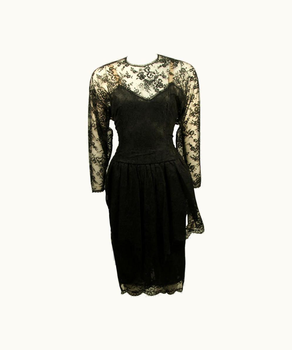 Oscar De La Renta Oscar De La Renta Lace Cocktail Dress